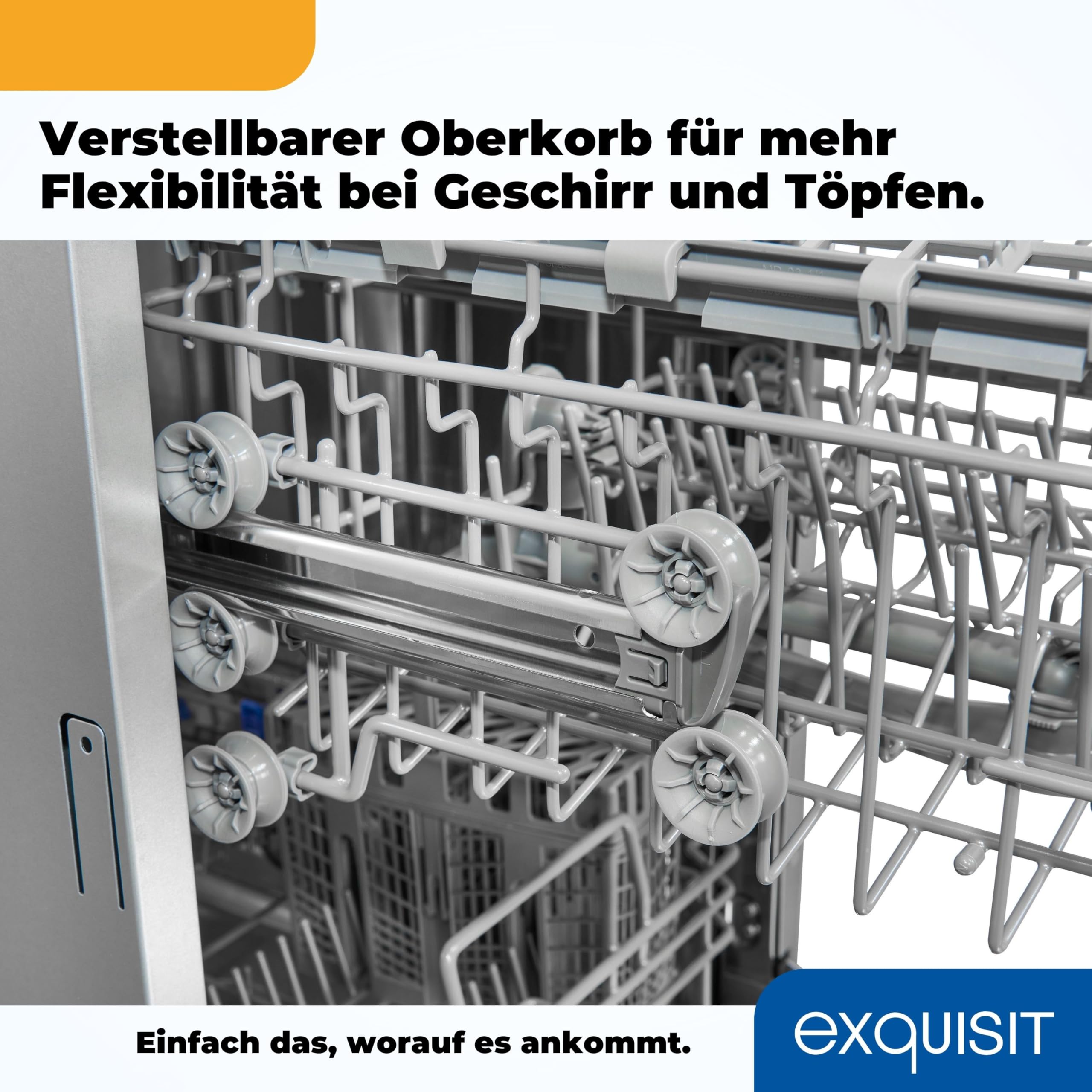 Exquisit EGSP2109-EB-030E Geschirrspüler 45 cm Teilintegriert 9 Maßgedecke Inox