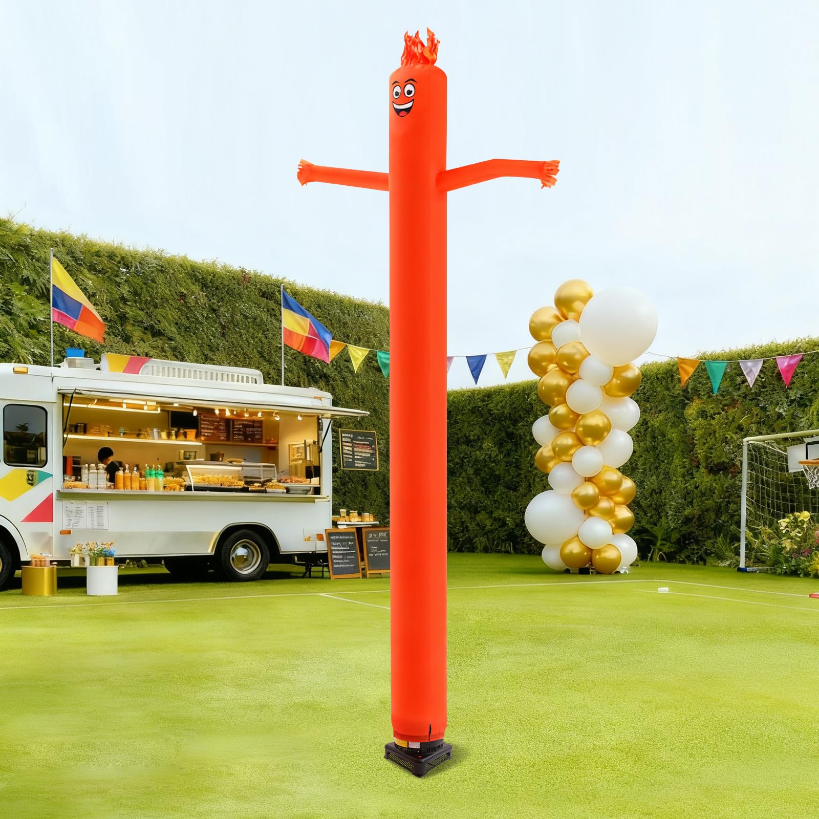 20 ft Air Dancers Aufblasbare Tube Man Set, Aufblasbarer Lufttänzer Schlauchmann mit Gebläse, Wacky Winkender aufblasbarer Schlauch-Guy Air Handpuppe für Partys, Business-Werbung (Orange)