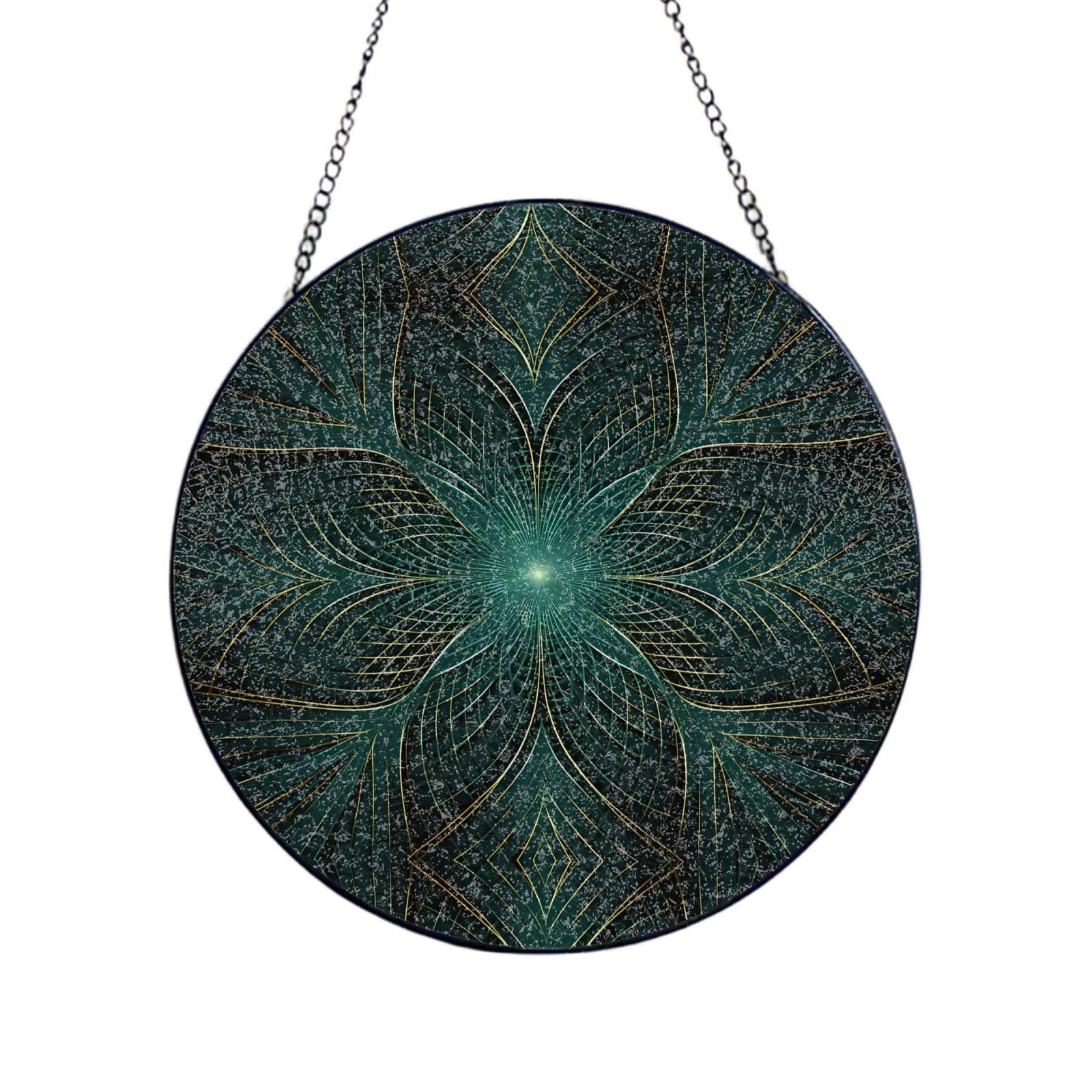 Phayah Petal Pattern Print Glass Window Hanging Sun Catchers Suncatcher Decor For Birthday For Home Garden Porch 6in（15cm）