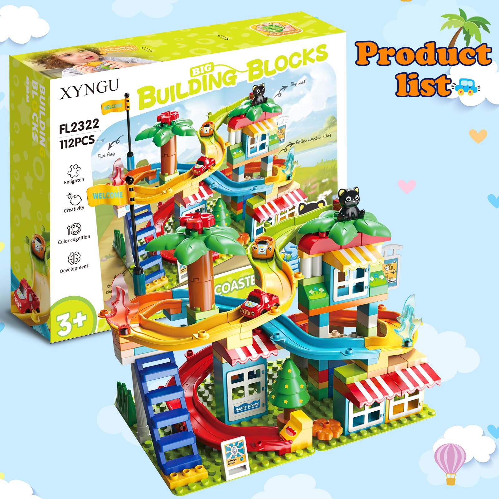 Amazon.com: XYNGU Marble Run Building Blocks,Classic Large Blocks