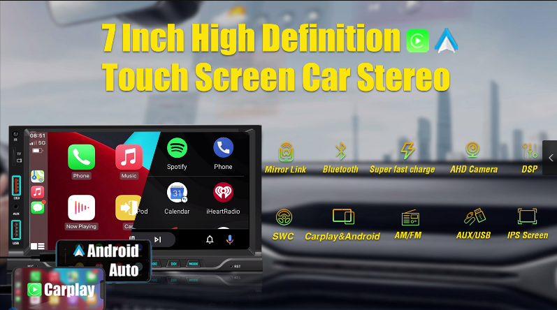 Amazon.com: 2025 7-inch Wireless CarPlay & Android Auto