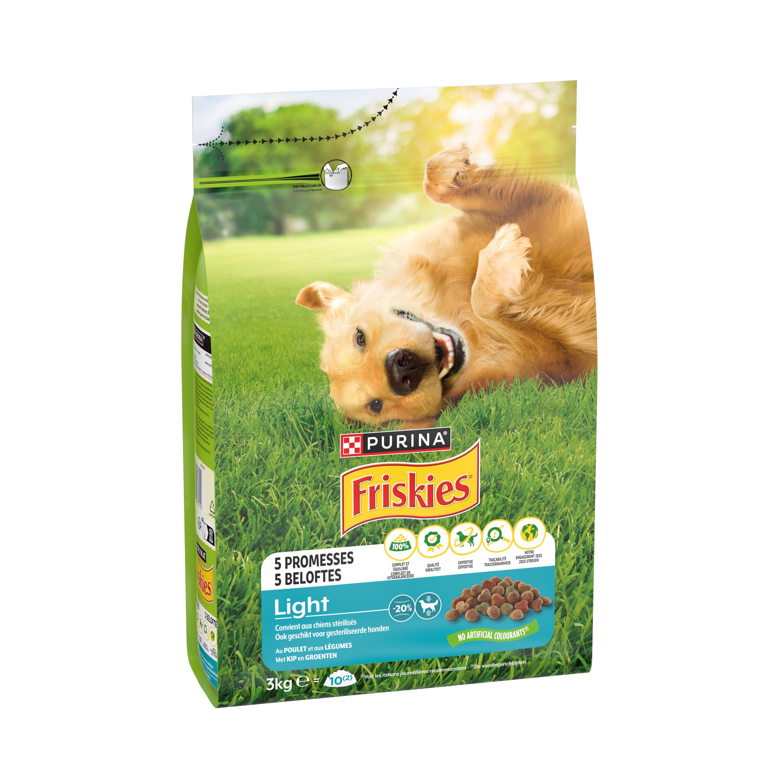 FRISKIES Trockenfutter für Hunde, leicht, Huhn, Gemüse, 3 kg – Ansicht 3