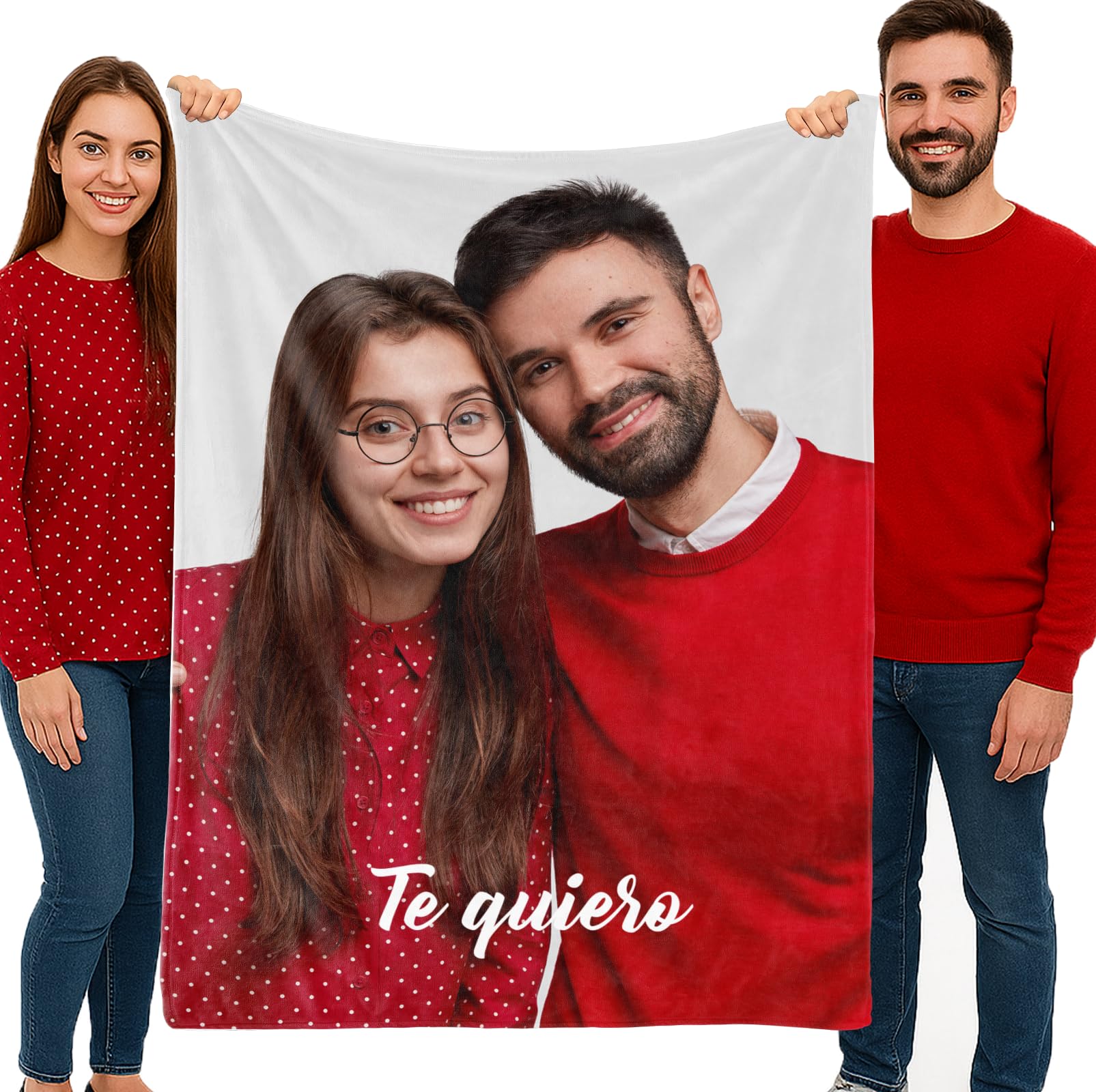 Dr Custom Manta Personalizada con Foto y Texto - Mantas Regalos Personalizadas para Mujer, Hombre, Pareja y Familia San Valentín, Día del Padre, Día de la Madre y Ocasiones Especiales