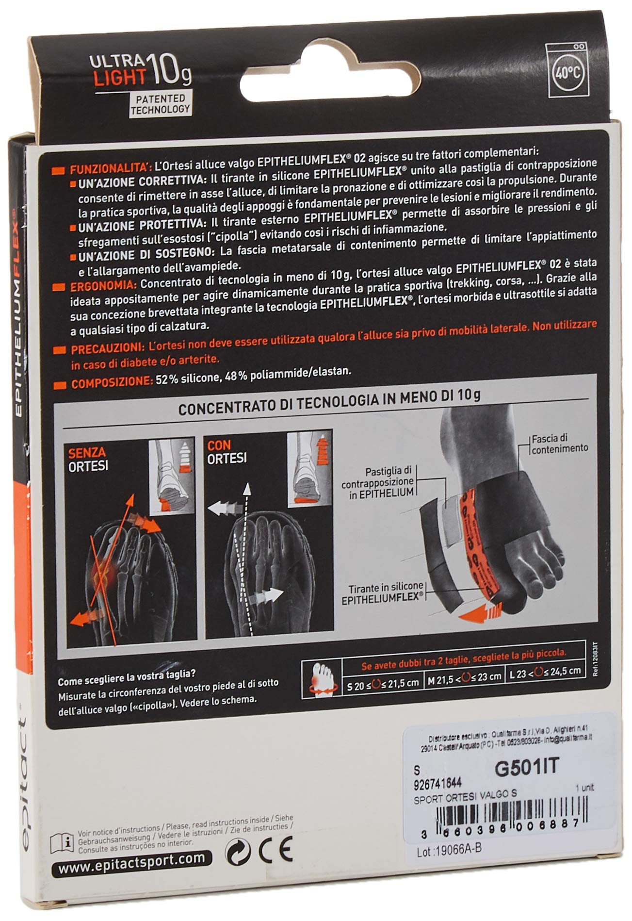 Epitact Sport ORTESI ALLUCE VALGO TG. S.