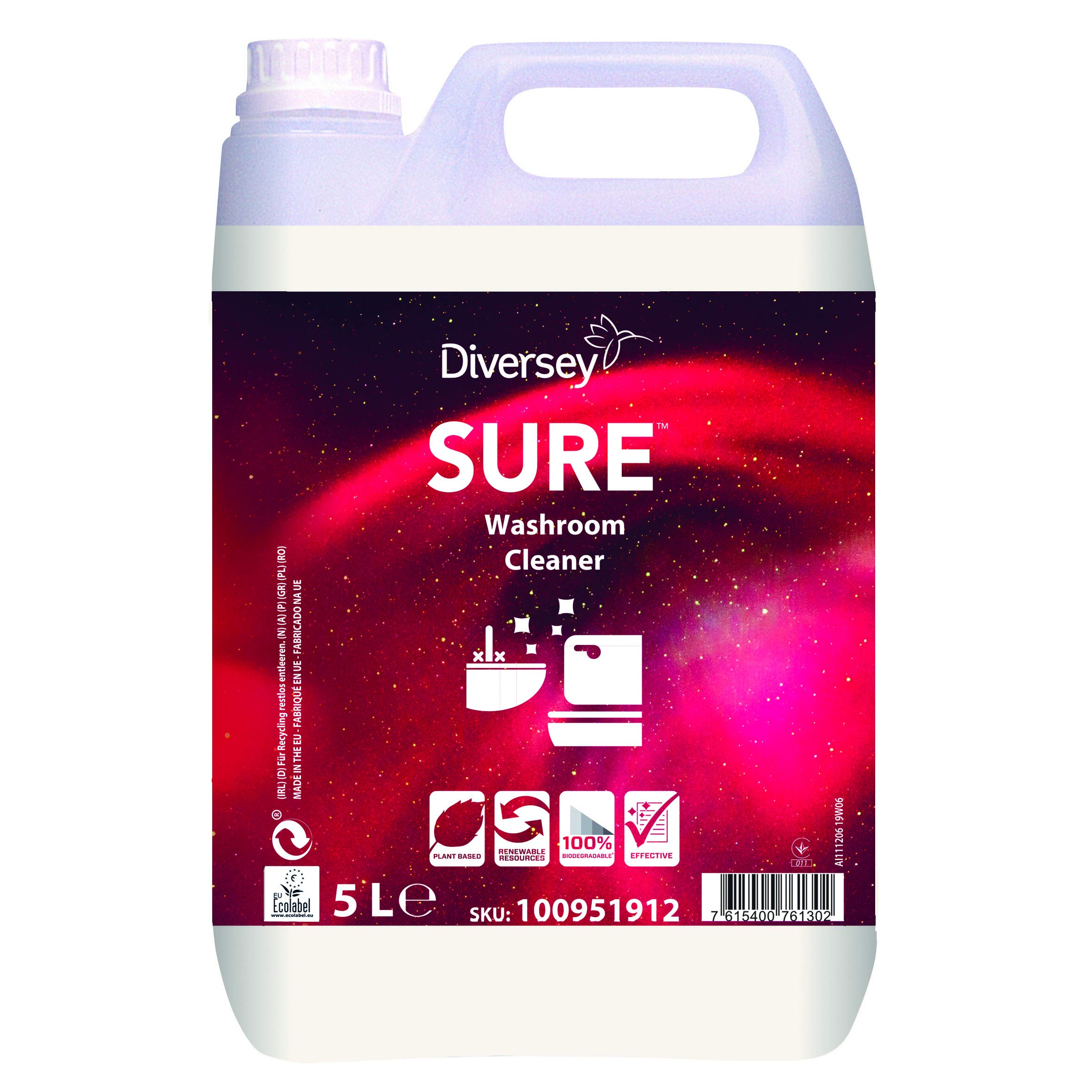 Sure Washroom Cleaner - Detergente Diario Para Limpieza De Baños Pulizia domestica