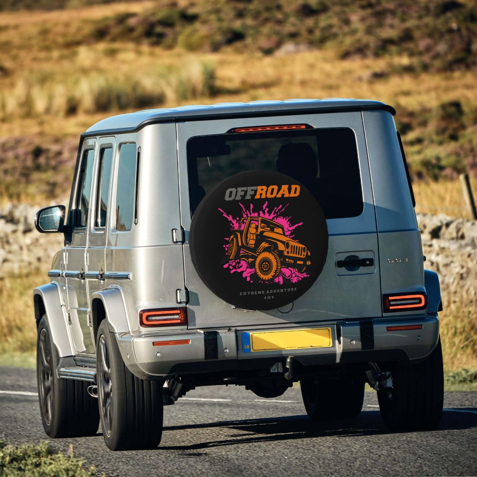 Reserve autobandenhoes, off-road extreme adventure 4x4 print, waterdichte stofdichte wieldoppen, voor SUV, camper, aanhangwagen, bandentas, 14 inch