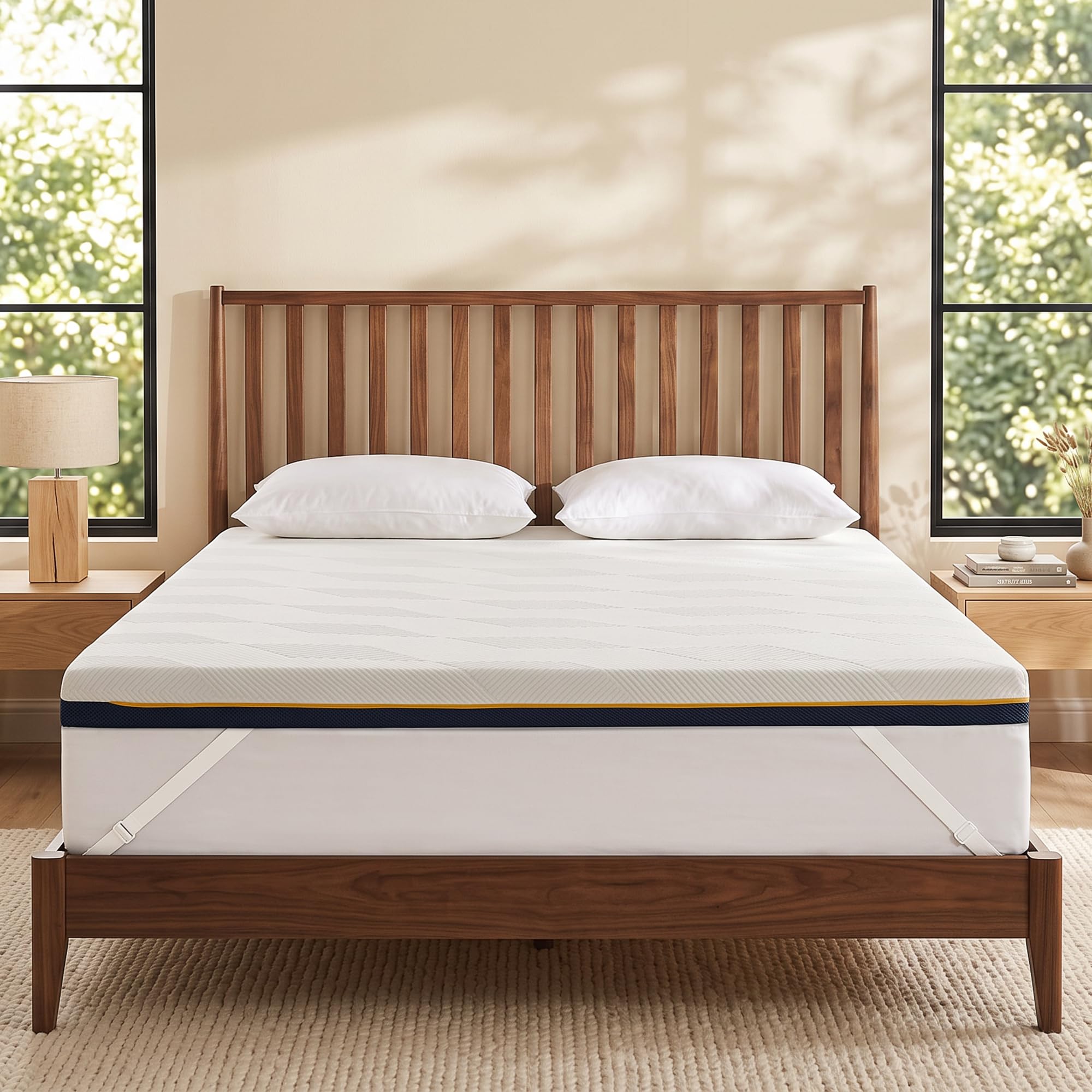 Surmatelas Mémoire de Forme 90x190CM, en Mousse de Gel de Haute Densité