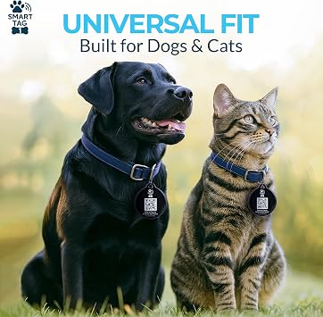 Smart Tag OneTM Pet ID Tag by Sky Peak Smart Dog Tag with QR Code + NFC Digital ID | Instant Lost Pet Alerts | No Batteries, No App | Waterproof Dog & Cat Tag