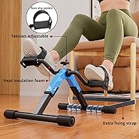 Vista 5 de Ejercitador de pedal plegable, mini bicicleta estática debajo del escritorio, ejercitador de pedal de bicicleta para brazos y piernas, entrenamiento