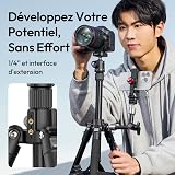 ULANZI TT53 71inch Camera Tripod, Travel Tripods for Camera with 360° Panoramic Ball Head and Uka Quick Release Plate, Lightweight Tripod with Removable Center Column for All DSLR, Loading Up to 18lbs - 9