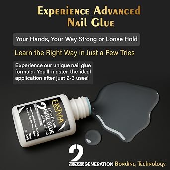 Super Strong Nail Glue for Press On Nails, Acrylic Nails & Nail Tips (10ml),Extra Strength Long Lasting Brush-On Adhesive, Mess-Free, No Dehydrator or Primer Needed
