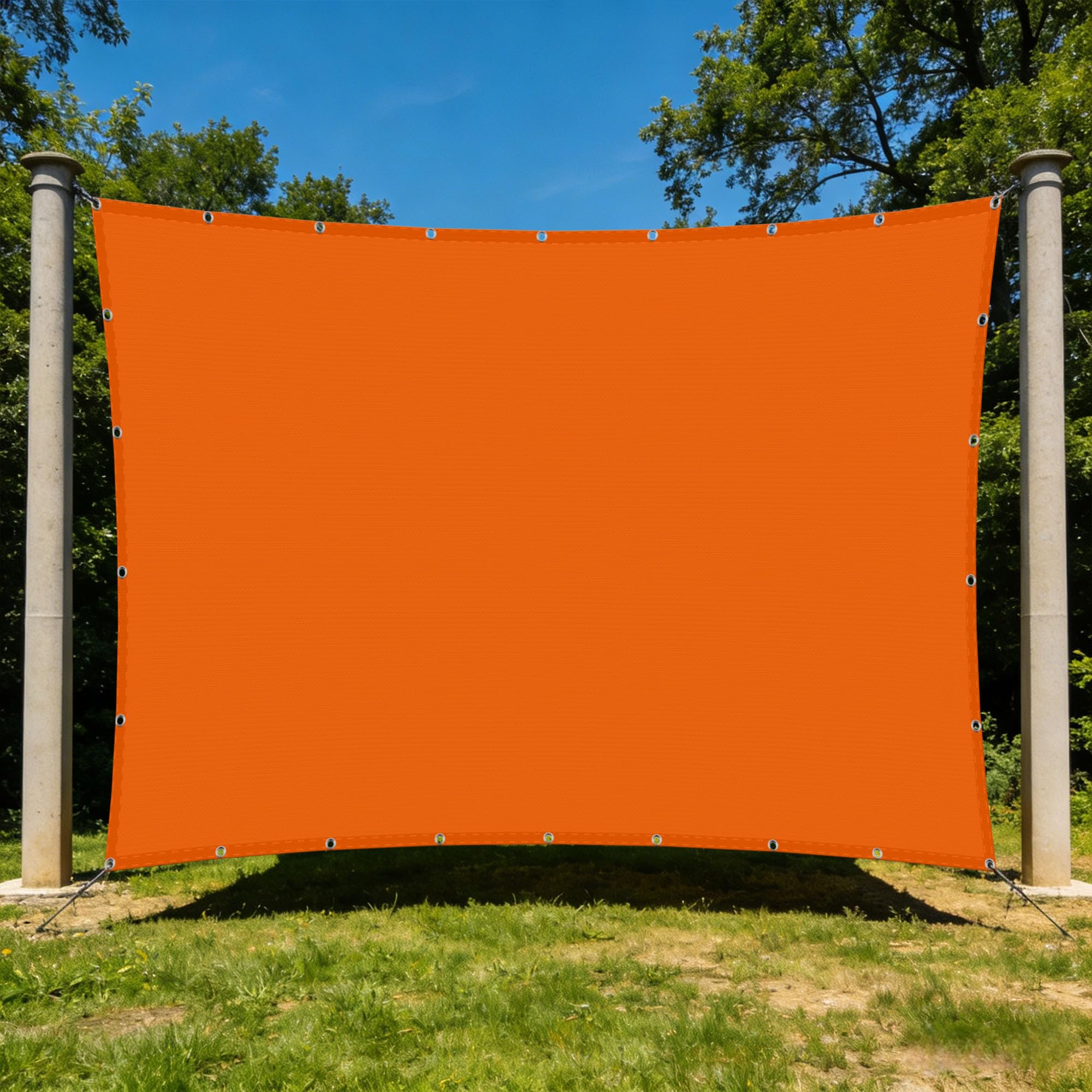 Voile d'ombrage de jardin orange 2.5x6.5m pour un patio abrité du vent