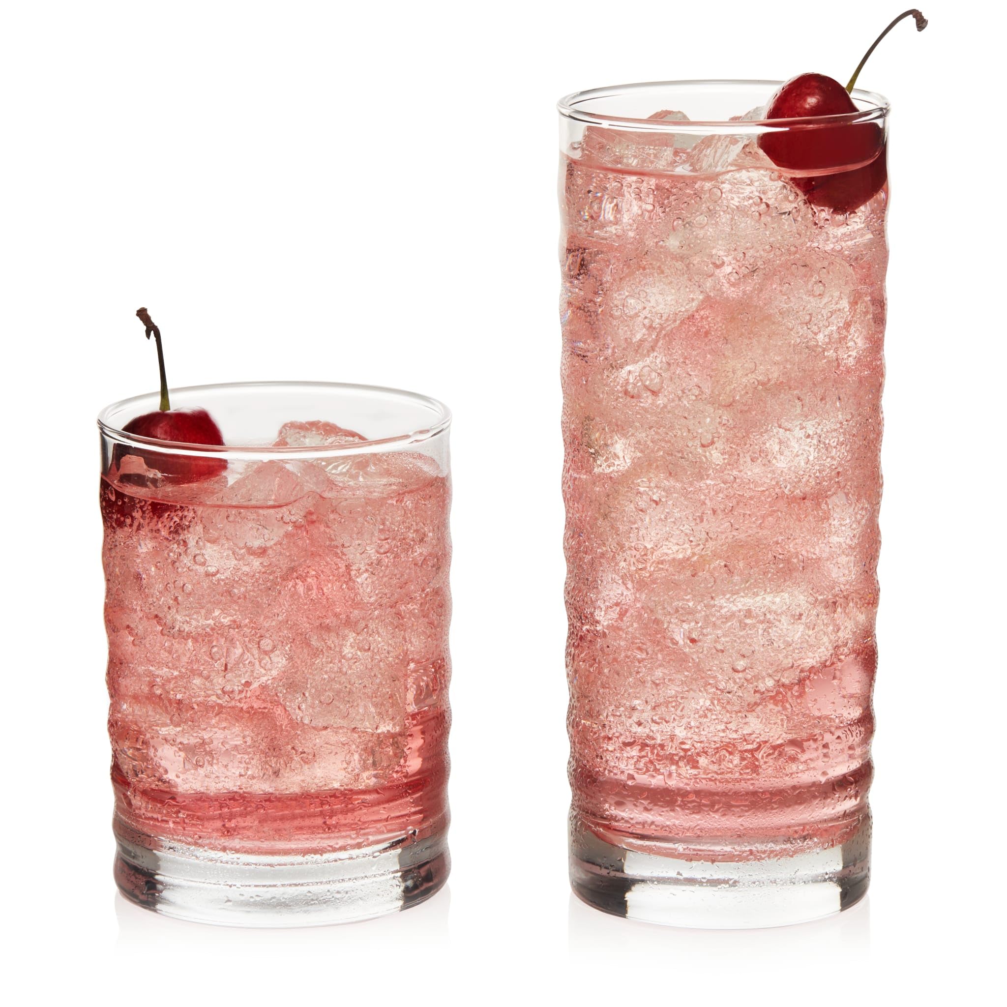 Amazon.com | Libbey Pueblo Tumblers and Rocks Glass Cups Set, Wavy
