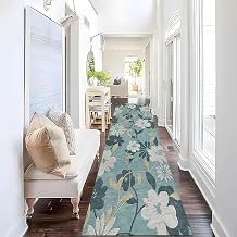 Luyckfrazy Carpet Runners for Hallway, Green Soft Low Pile Long Narrow Runner Rug for Stairs Hotel Washable Entrance Mat Non-Slip Area Rugs, Width 60cm 80cm 100cm 120cm Size 2 ft 11.5 ft