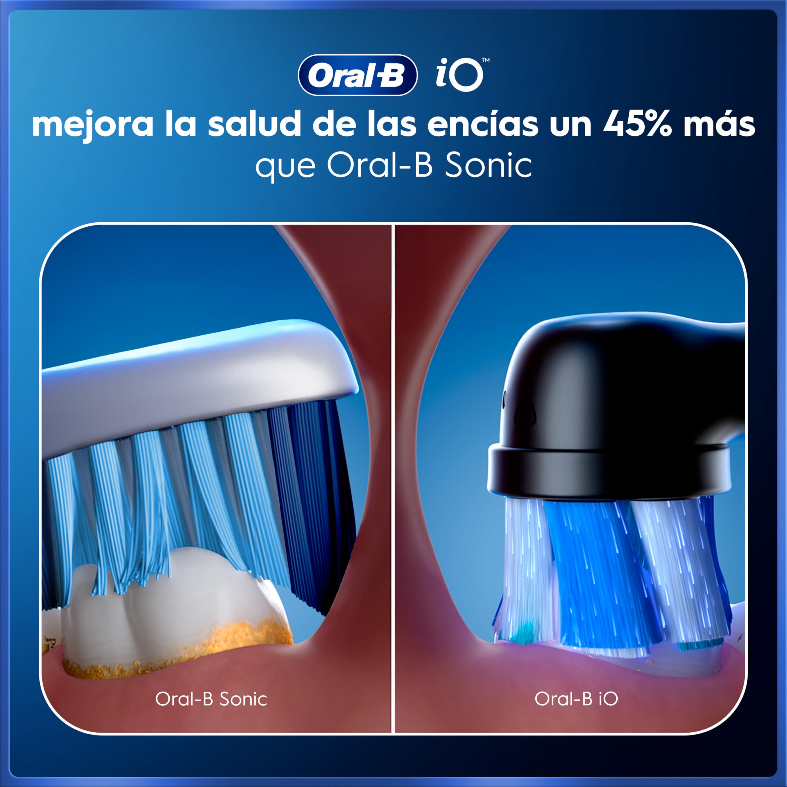 Oral-B iO 5N Cepillo de Dientes Eléctrico con Mango Recargable, 3 Cabezales y Estuche De Viaje, Diseñado por Braun - Negro , El embalaje puede variar