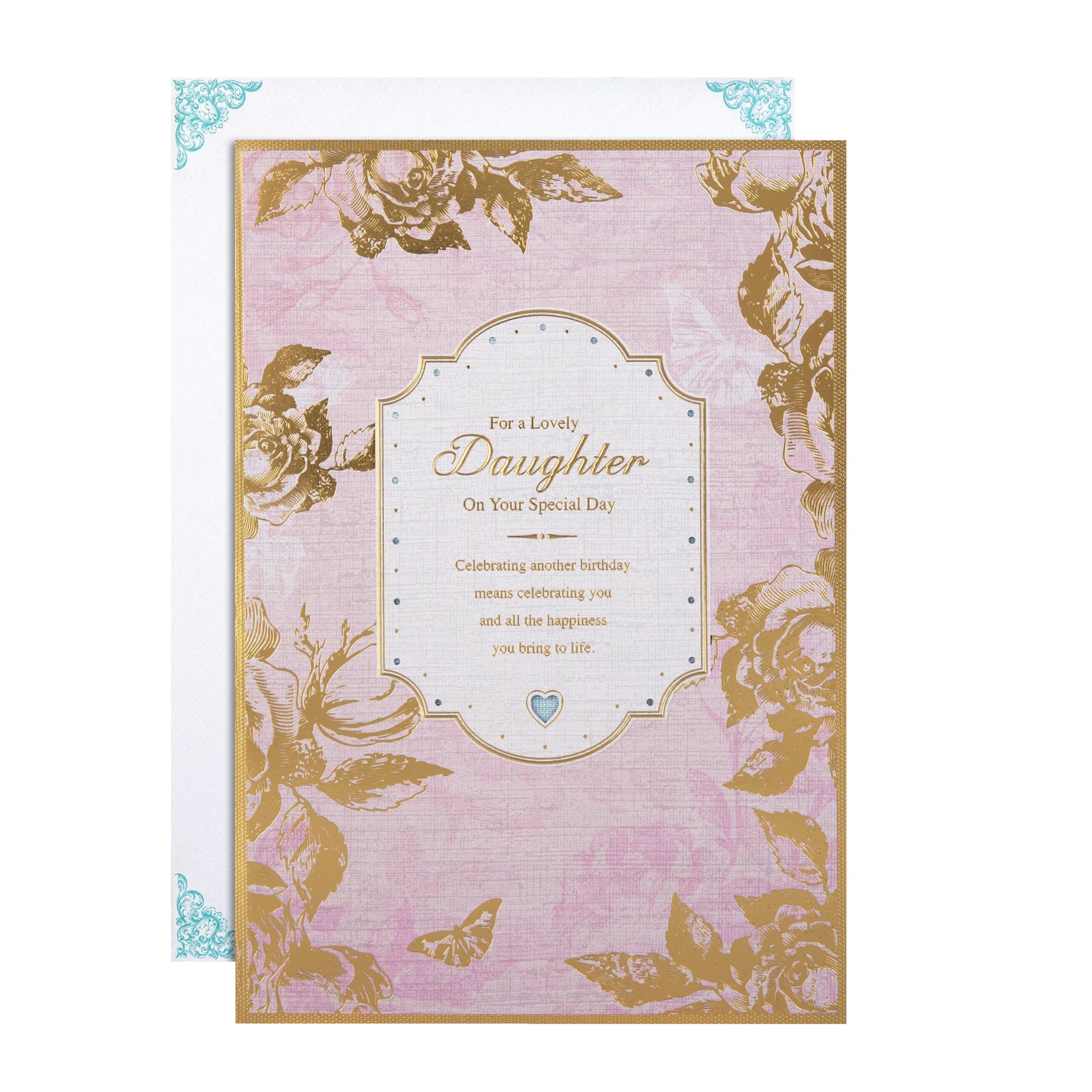 Hallmark Birthday Card for Daughter - Intricate Traditional Floral Design