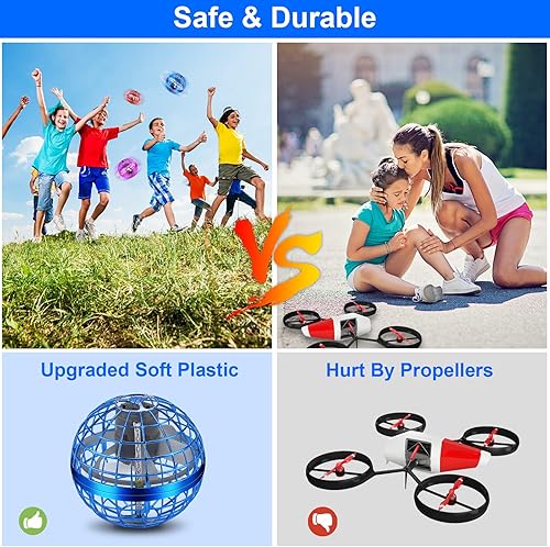 Miniatura 4 de Jianxied Bola voladora 2023 recargable mejorada bola voladora giratoria de 360 con rotación de 360, bola de boomerang espacial con luces LED para
