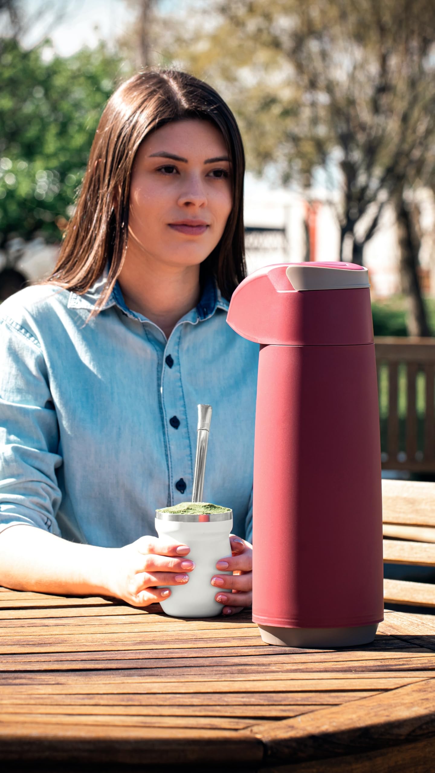 Tramontina Caraffa Termica per Bevande con Sifone Colore Rosso Exata 1,8L