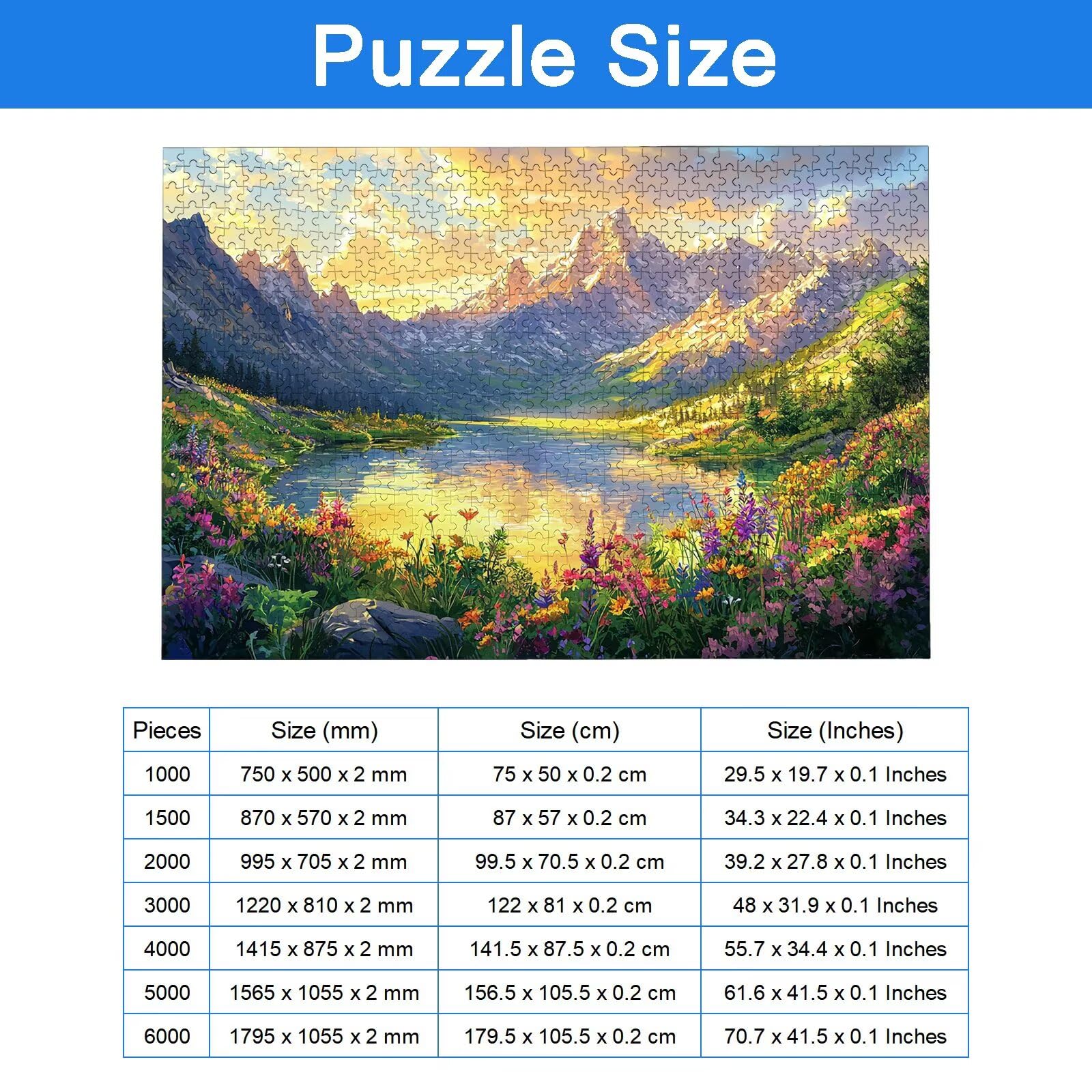 Puzzle 5000 Pezzi Paesaggio, Puzzle Montagna 5000 Pezzi Arte per Adulti e Bambini, Misura: 156.5x105.5 cm, Puzzles Legno per Adulti con Squisita Scatola di Imballaggio, per Regalo Donna e Uomo, -9217