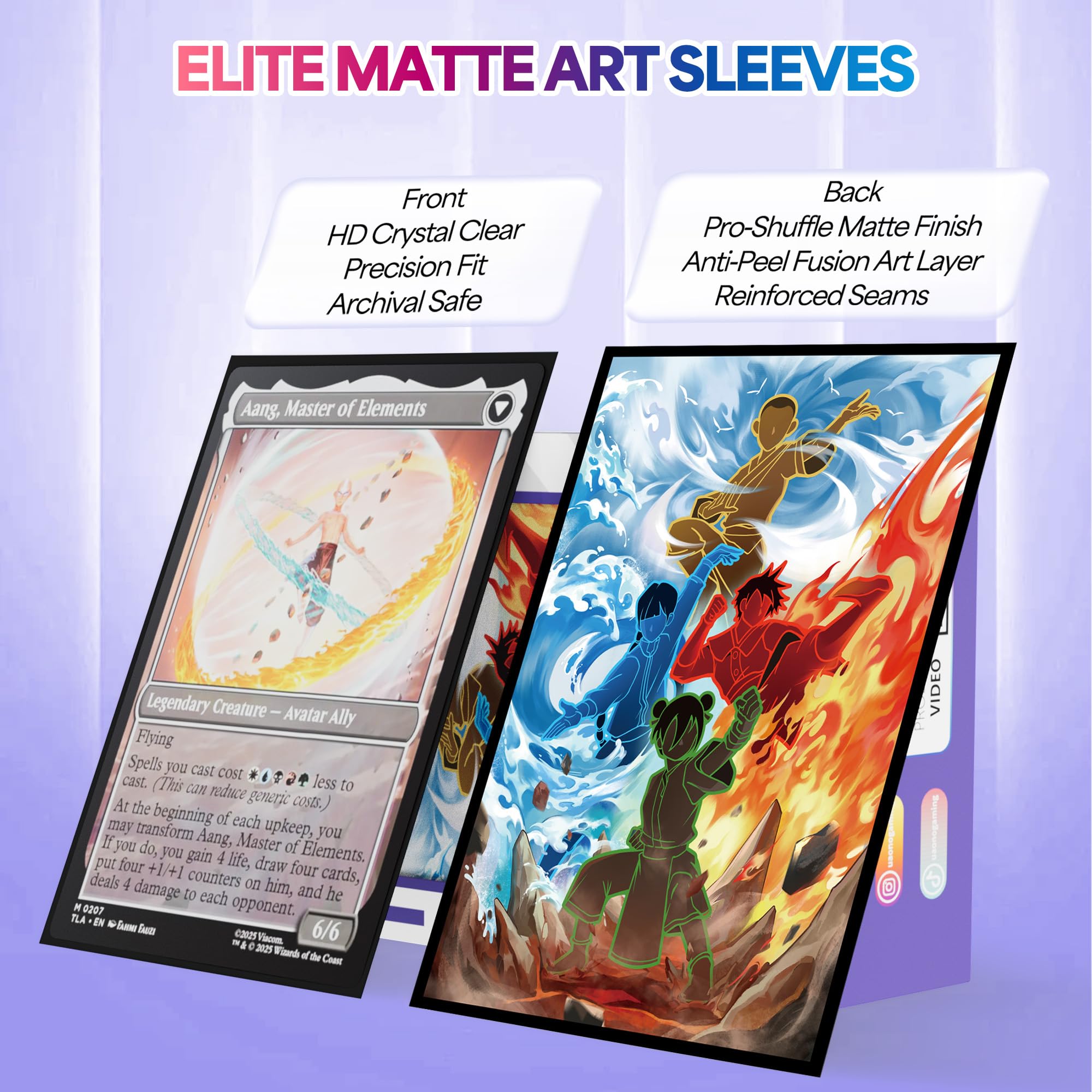 UAONO MTG rękawy na karty - 100 sztuk standardowy rozmiar matowy rękaw artystyczny | Płynne tasowanie i bardzo wyraźna ochrona, Magic The Gathering (chiński styl)