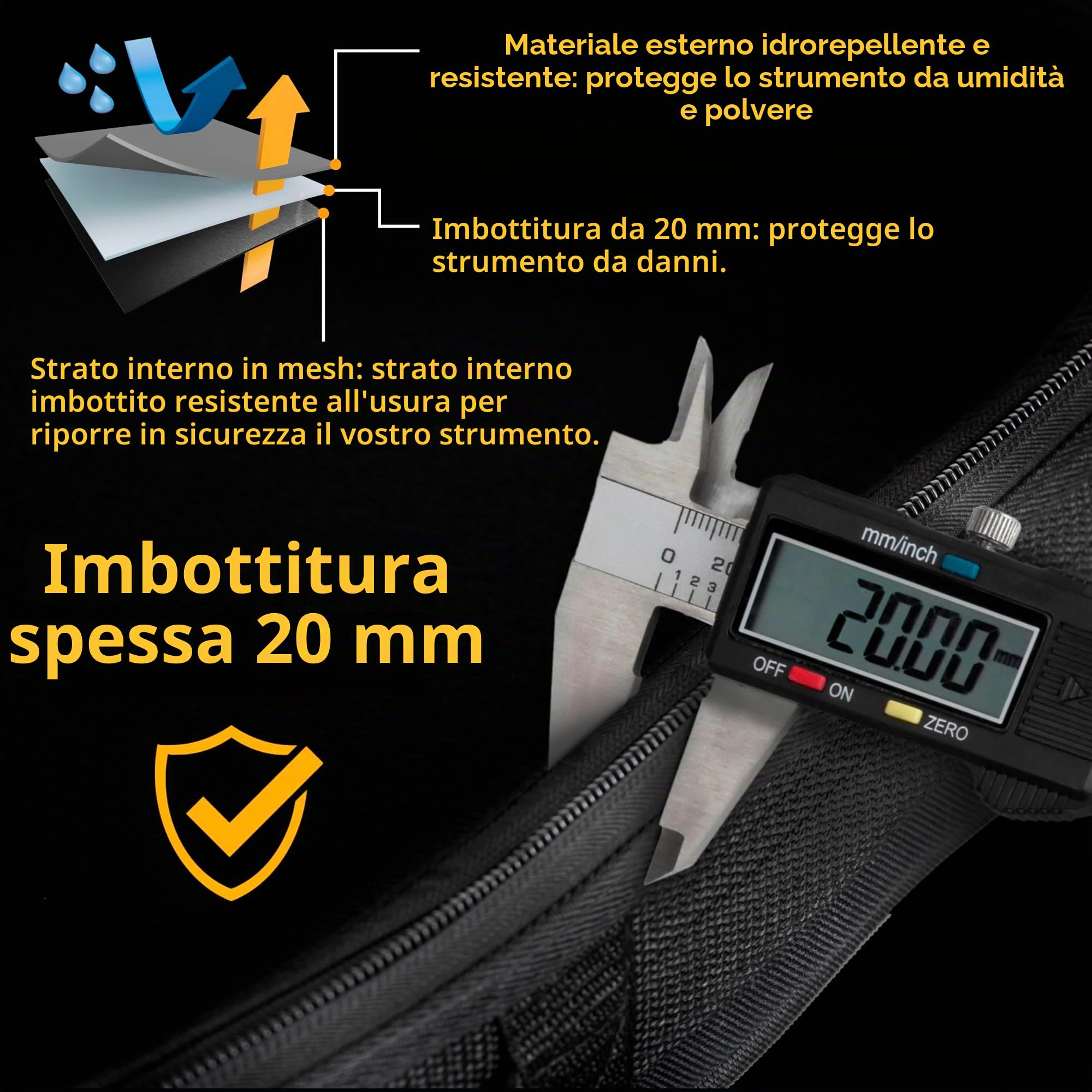 ROCKTILE EGSC-1122BK Softcase per Chitarra Elettrica, Peso: 2, 2 kg | Adatto a quasi tutte le chitarre elettriche, Adatto anche a modelli shortscale, Imbottitura completa spessa 2 cm, 2 kg