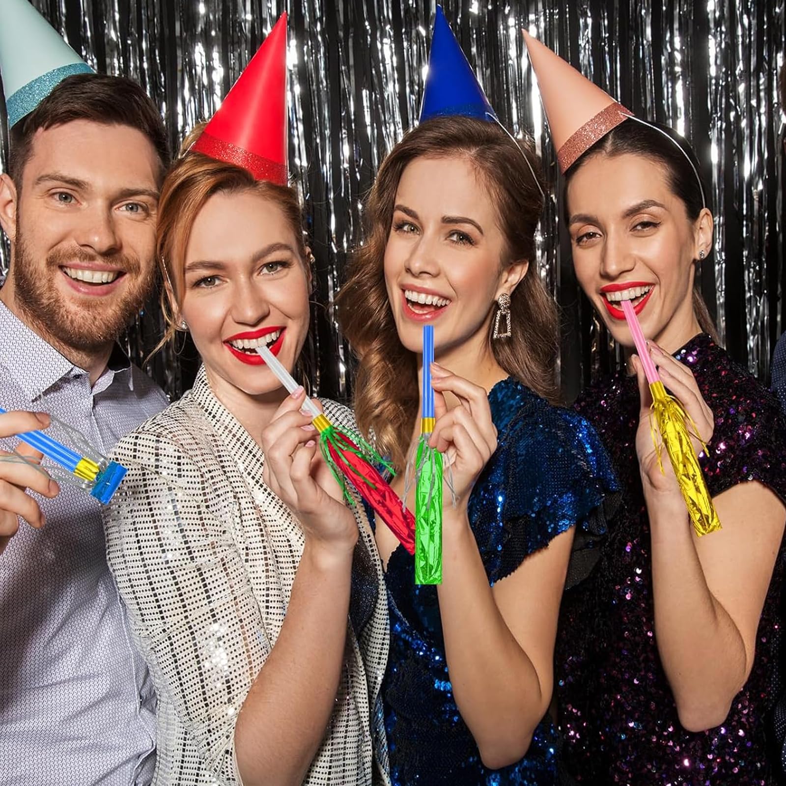 Party Blowers, 48 Pcs Party Blowers For Kids Adults, Fringed