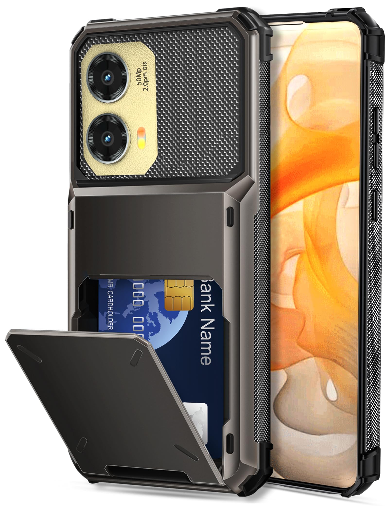 COOYA for Moto G Stylus 5G 2024 Case Wallet 5 Credit Card Holder Slot Flip Cover G Stylus 5G 2024 Wallet Case Back Pocket Dual Layer Protective Hard Shell TPU Rubber Bumper for Moto G Stylus 5G 2024