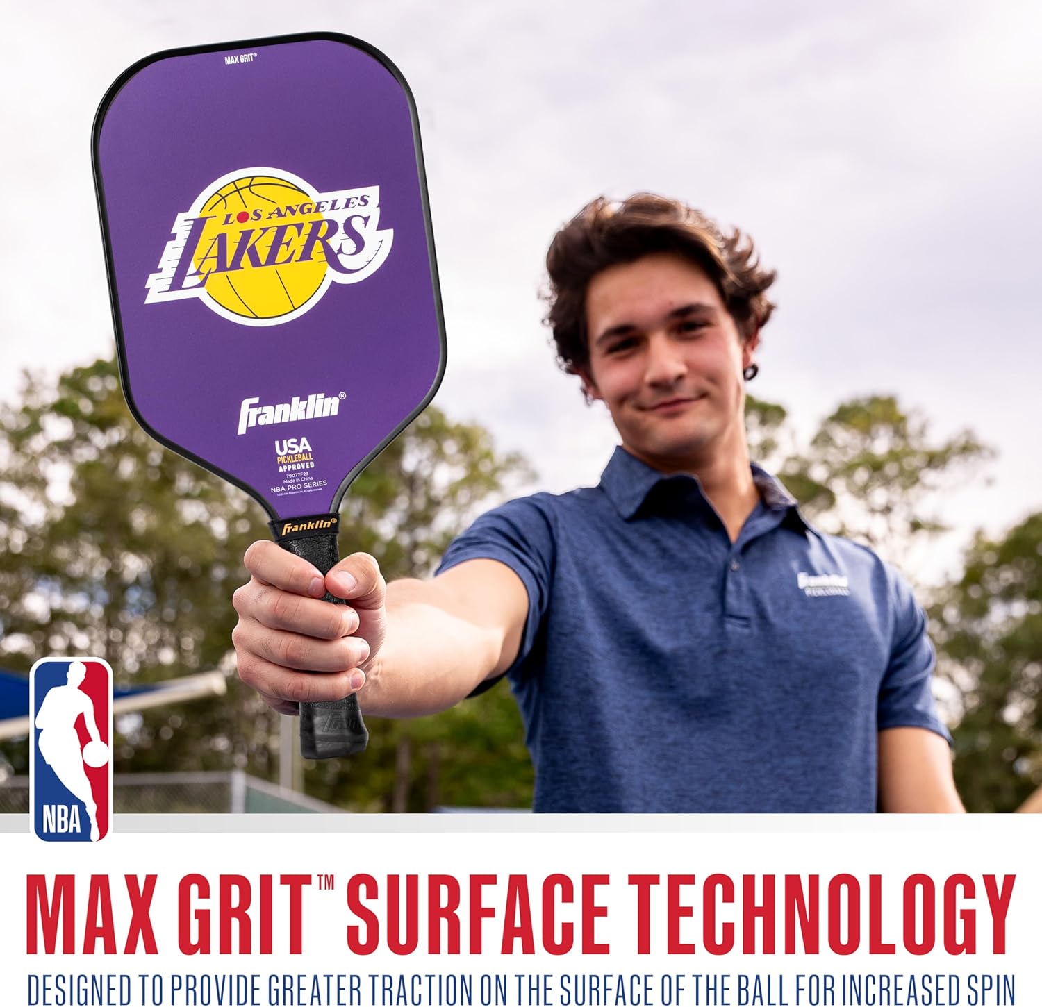 Franklin Sports NBA Team Pickleball Paddles - Official NBA Basketball Team Logo Pickleball Paddles - Signature Series 13MM Pickleball Paddle with MaxGrit - USA Pickleball (USAPA) Approved