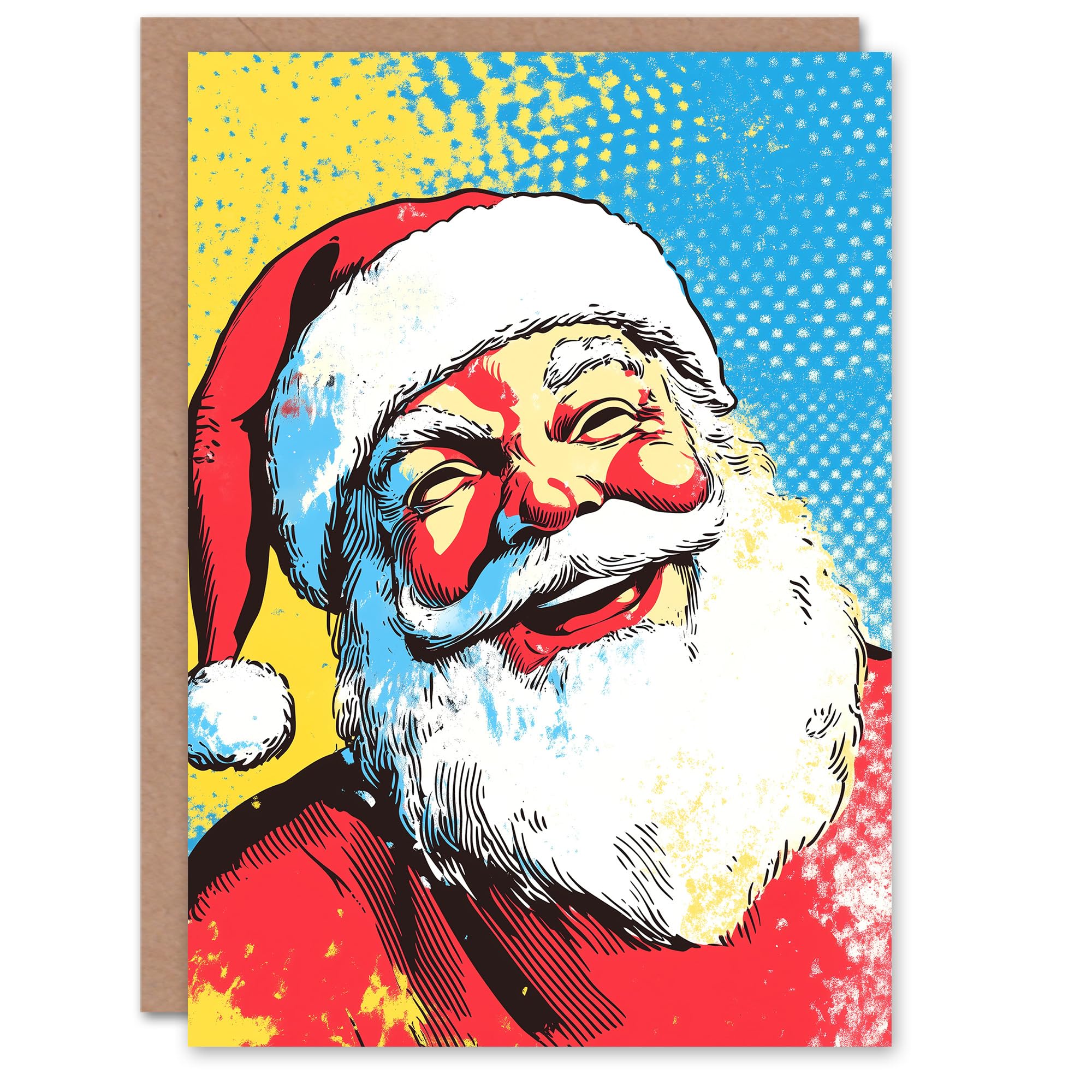 Artery8 - Greeting Card - Comic Pop Art - Laughing Santa Claus