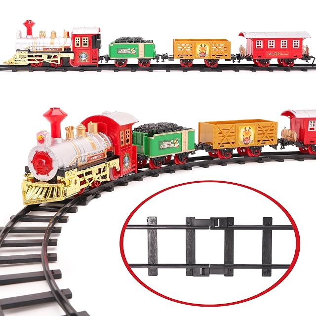 Foto 4 de 6 de TOYLAND® - Juego de Tren de Navidad de 14 Piezas con Sonido y luz realistas - con Pilas - Carril de 330 cm