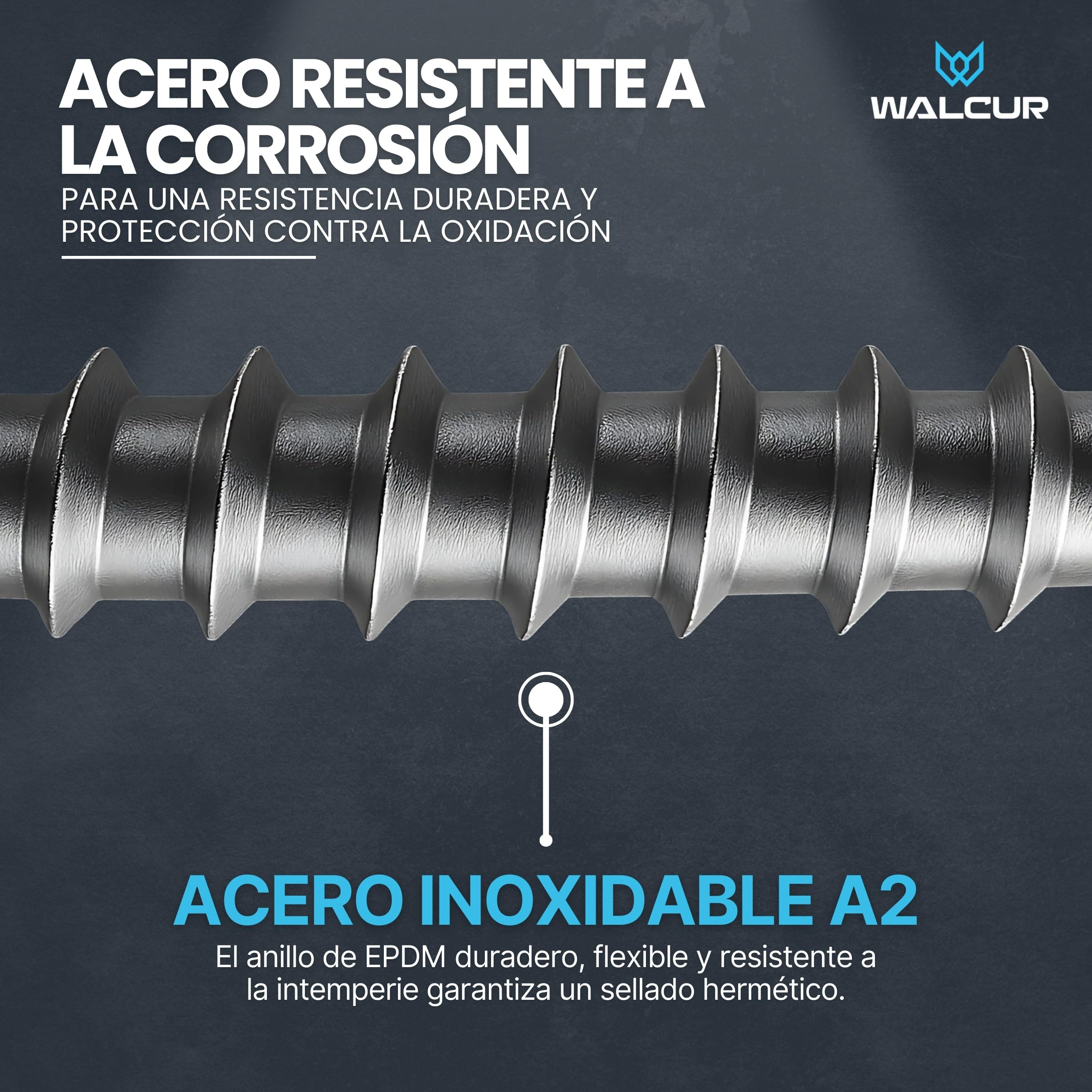 WALCUR Tornillos Spengler ø 4.5 x 35 mm Tornillos de Acero Inoxidable Autoperforantes para Tarimas 100 Piezas Tornillos para Techos a Prueba de Fugas con Arandelas de Goma Antracita Gris