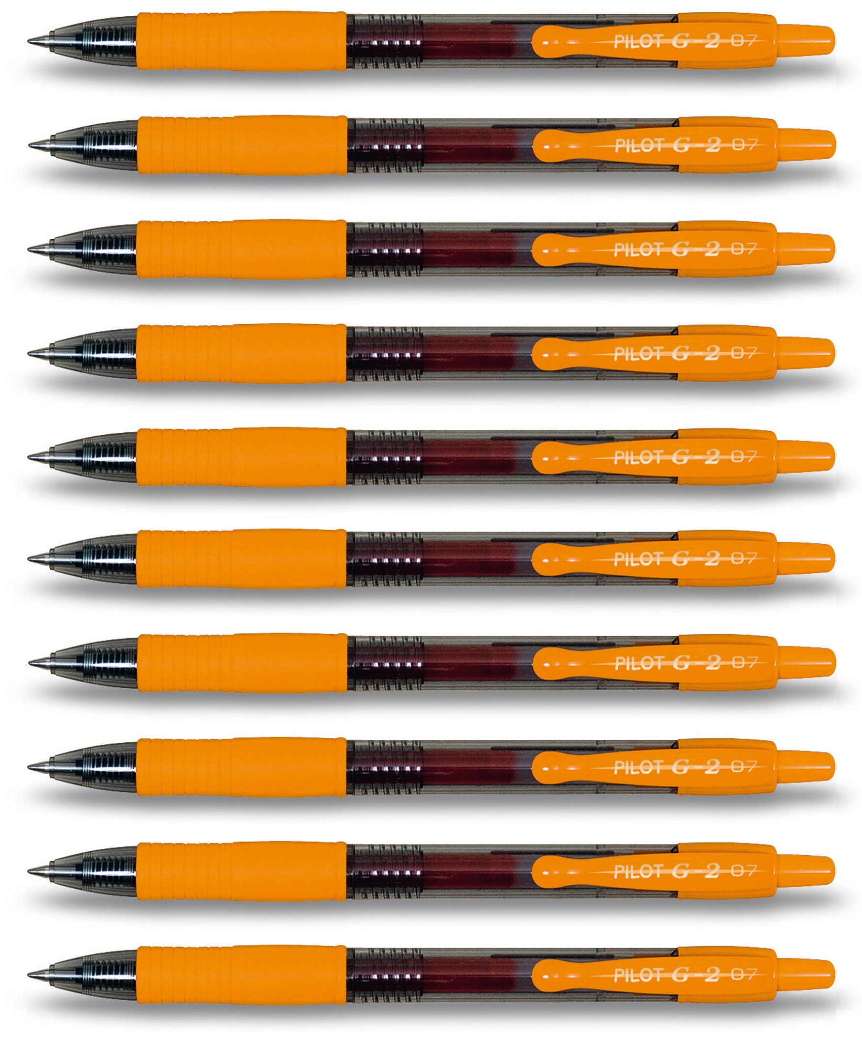 Pilot G2 Retractable Gel Pens, Orange, 10 Stifte