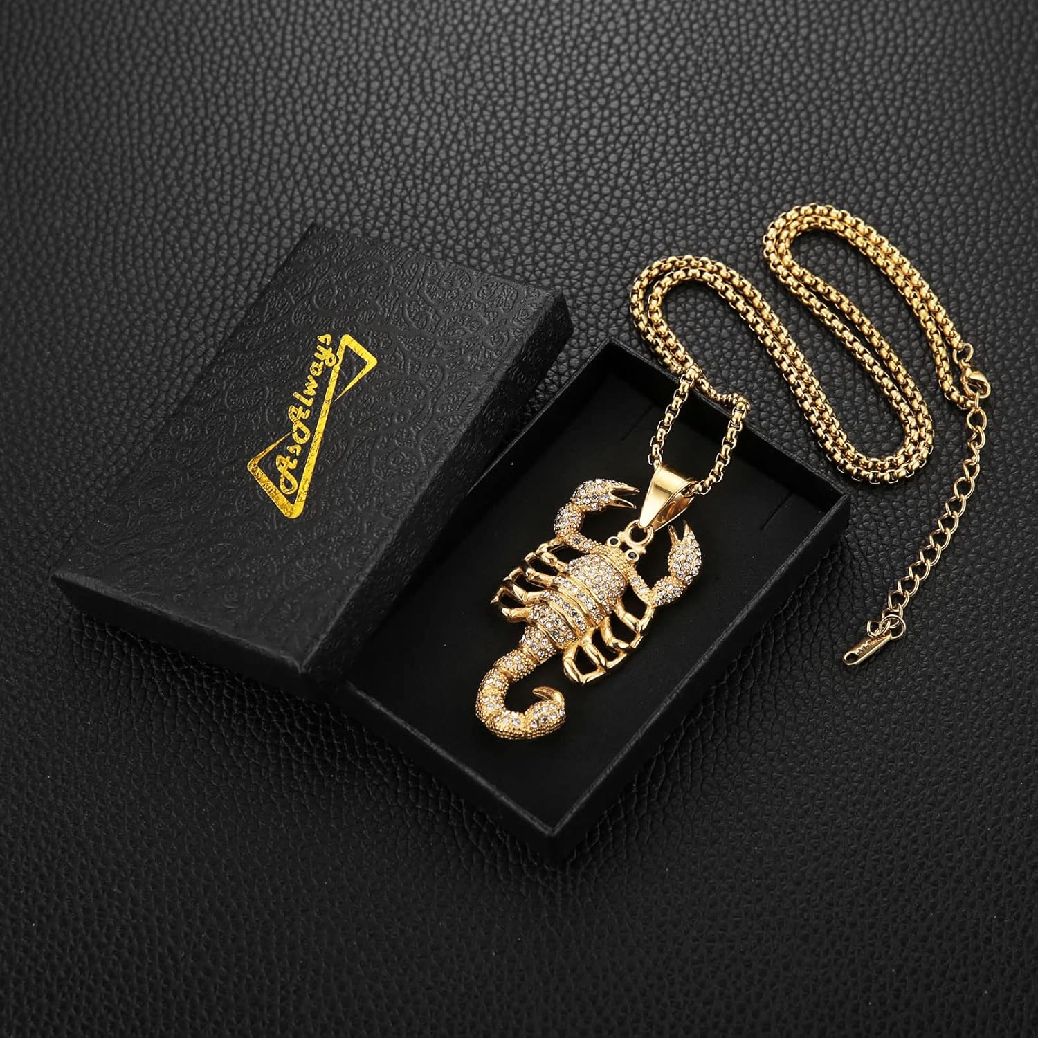 AsAlways 18K Gold Plated Animal Scorpion Scorpio Pendant Iced Out Bling CZ Hip Hop Novelty Punk Necklace Jewelry with Gift Packaging - Image 7