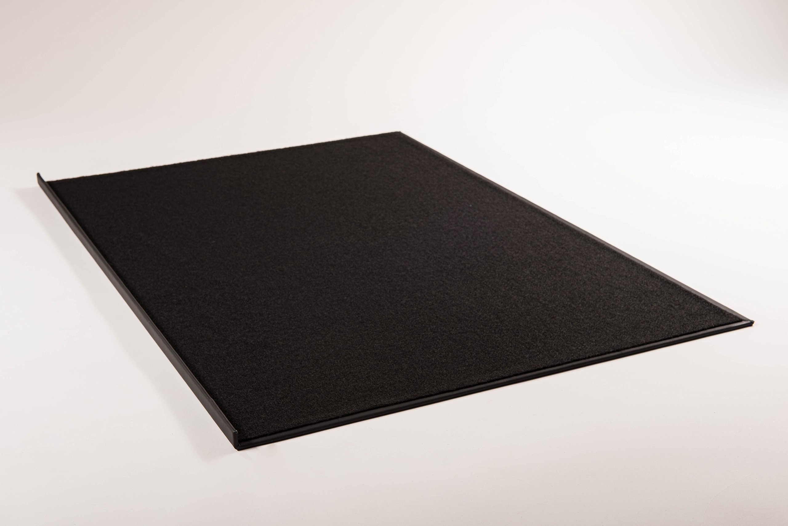 Schreibtischunterlage Schreibunterlage Leder Kantenschutz: 88x59 cm Echtleder abgewinkelt Auflage schwarz rutschfest für Büro, USO880590