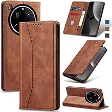 Jasonyu Handyhülle für Xiaomi 15 Ultra Hülle Leder Flip Klappbare Stoßfeste Magnetische,Premium PU Leder Standfunktion Kartenfächern Schutzhülle Klapphülle,Braun