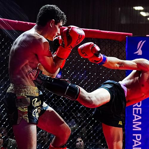 Knockout Elite - Guantes de boxeo con envolturas de mano y protector bucal para hombres, mujeres, Muay Thai, kickboxing, entrenamientos de bolsas