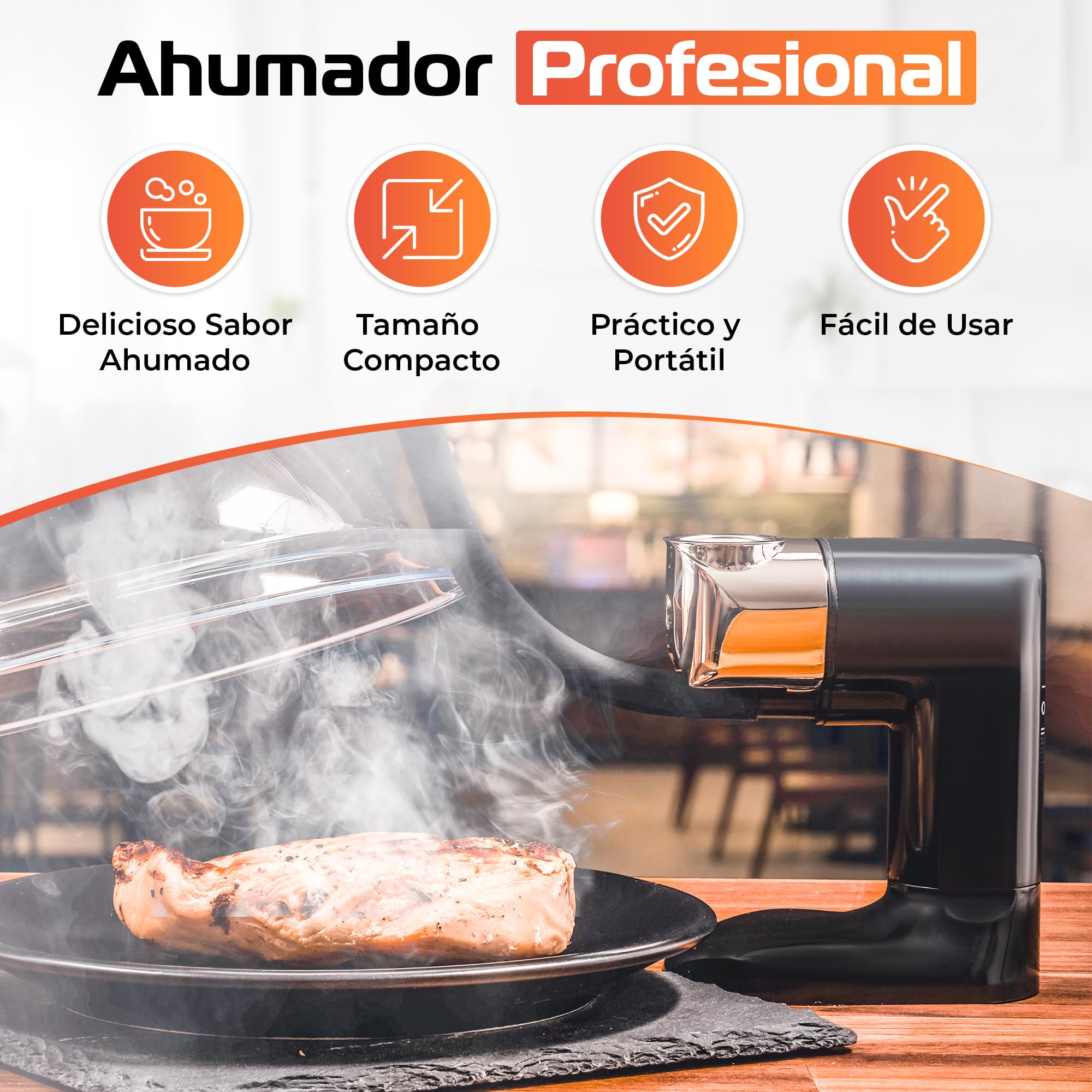 BWAY Ahumador de Alimentos en Frío - Ahumador de Carne con 3 Paquetes de Madera y eBook de 20 Recetas Incluido - Smoker Portátil Ideal para Queso, Pescado y Cócteles