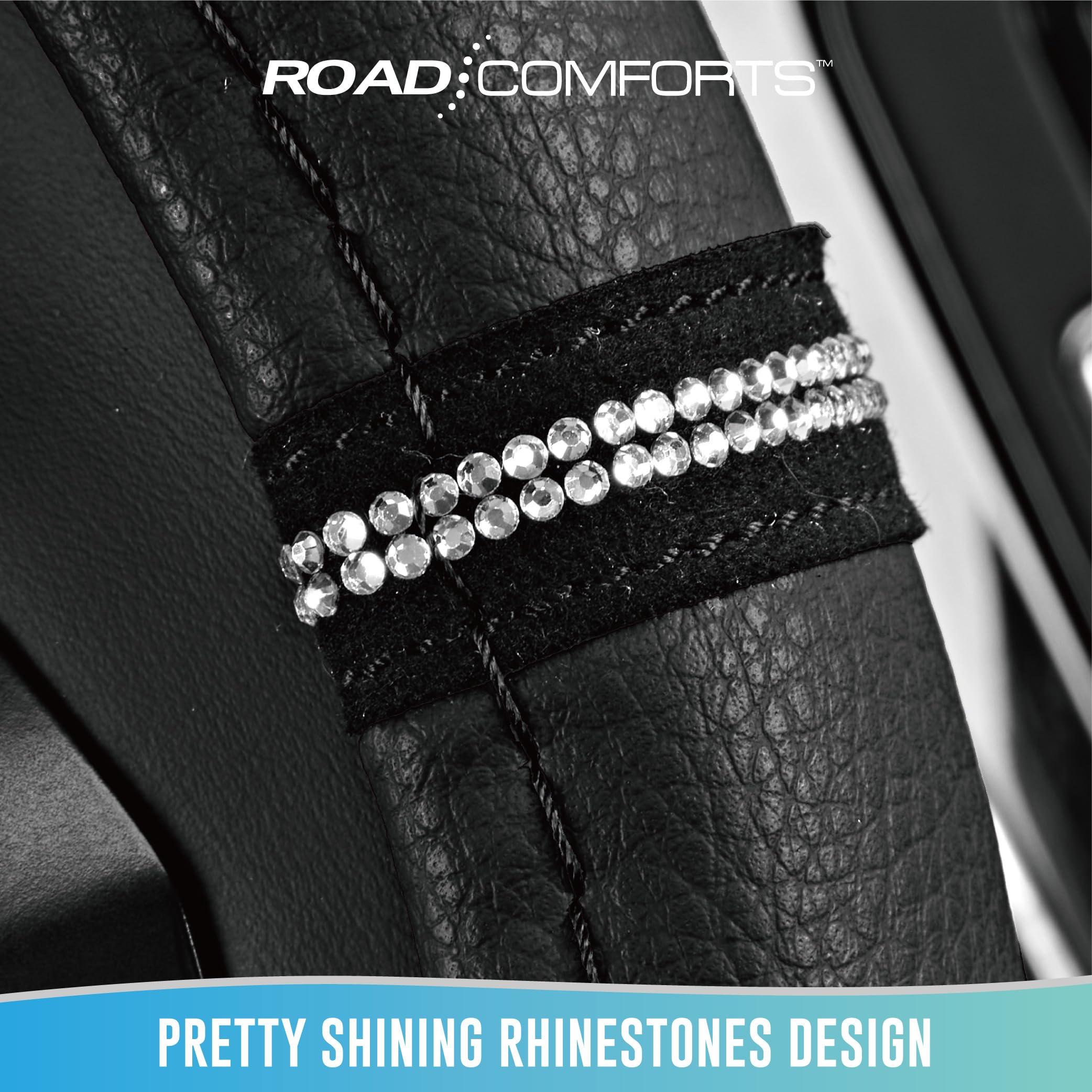 Road Comforts Leopard Steering Wheel Cover - Made with PVC Leather Cheetah Print - Anti-Slip Universal Fit 14 — view 5
