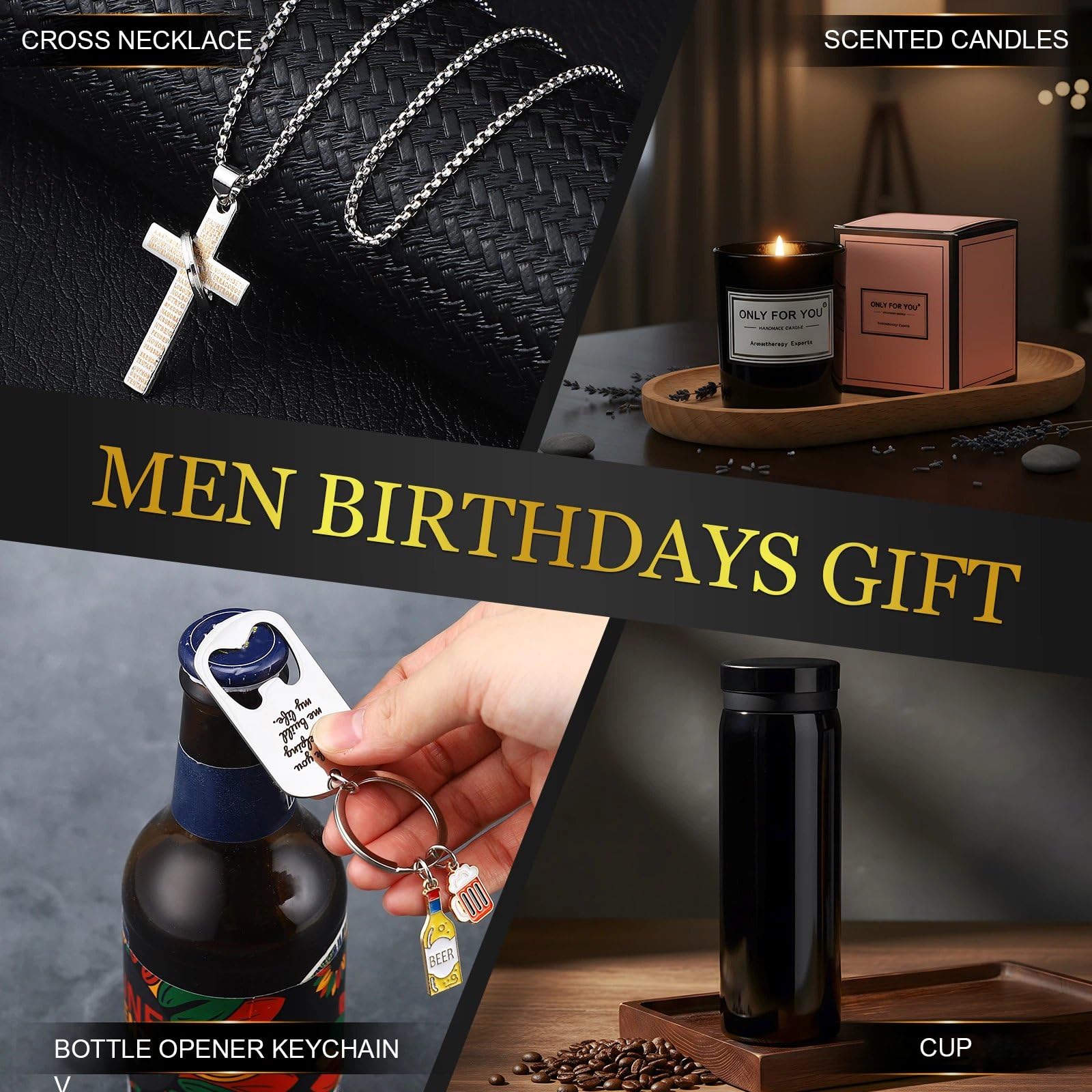 13 cestas de regalo de cumpleaños para hombres, regalos de recuperación para hombres, caja de regalo de Navidad, vaso, cartera, bata, velas perfumadas, cuaderno, calcetín, pulsera, bolígrafo