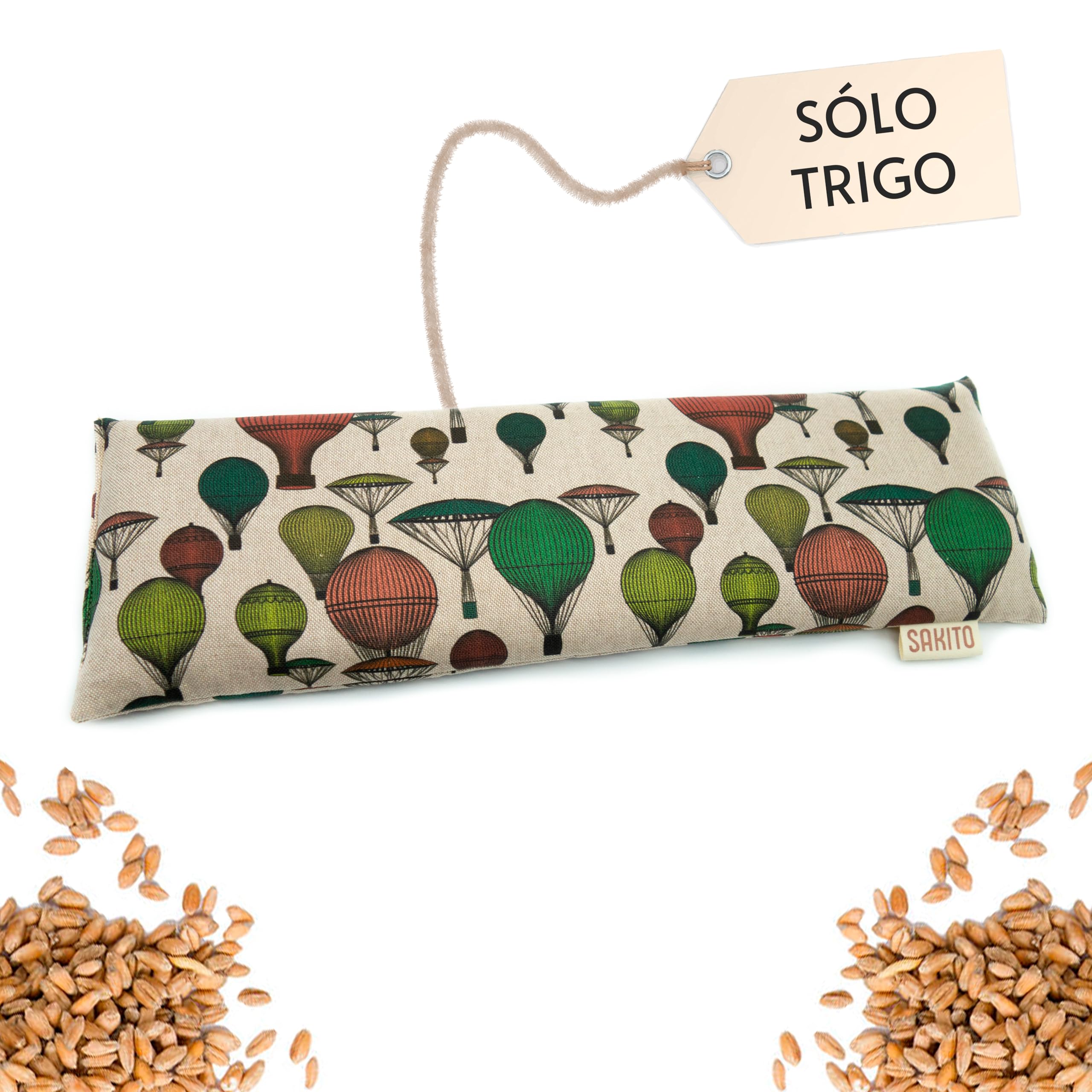 Saco Termico Microondas (42x12 cm) - Alivio Natural para Dolor Cervical, Lumbar y Menstrual, Uso en Calor o Frio - Gran Retencion de Calor - Muy duradero con Tela de Primera Calidad (Solo trigo)