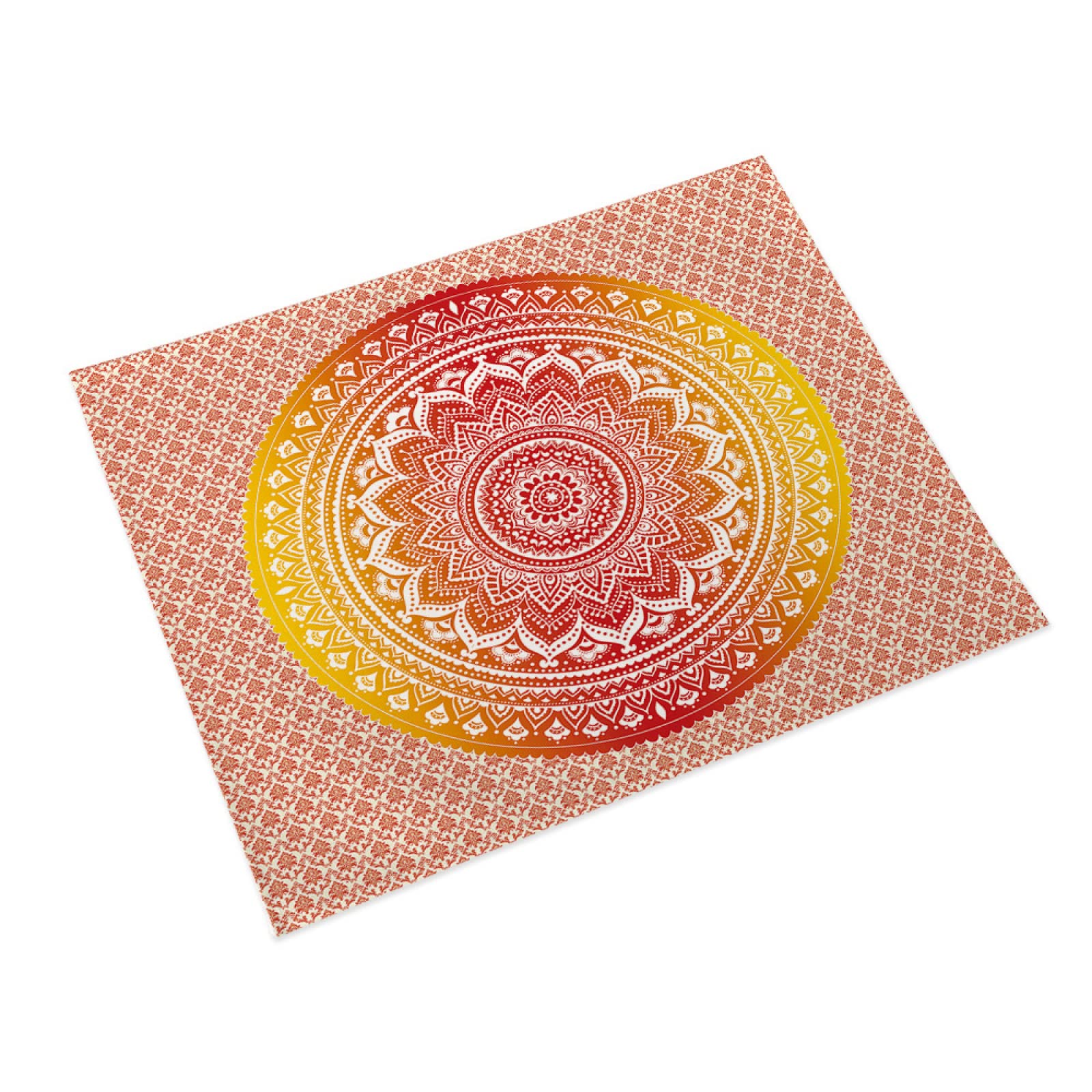 Manteles Individuales Tela Lavable Mandala Salvamanteles Individuales Juego de 6,Antideslizantes y Resistentes Al Calor, para Casa Cocina Mesa de Comedor Plato de Cena 30X40Cm