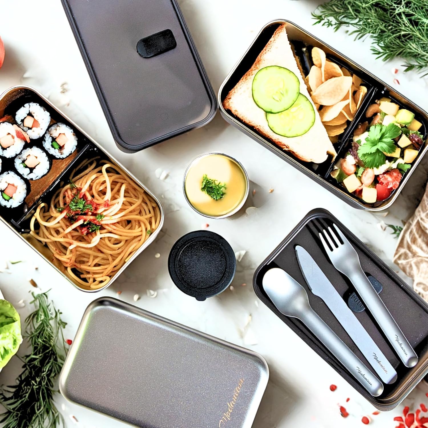 Leak Proof Stainless Steel Bento Box, Stainless Steel Lunch Box For Adults, Metal Bento Box, Japanese Lunch Container, Large With Compartment, Korean Bentobox, Non Toxic, Microwave Safe - Image 4