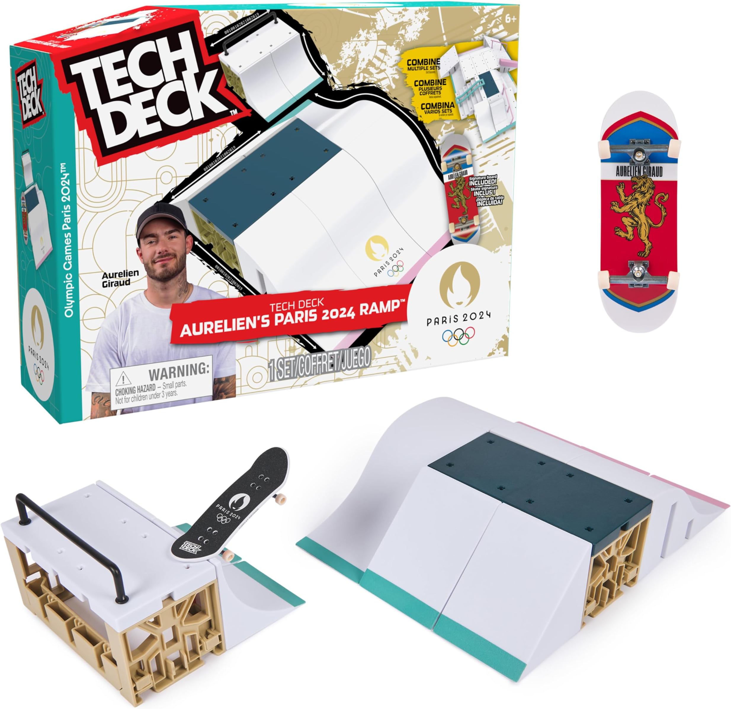 Aurélien Giraud’s Olympic Games Paris 2024 Ramp Customisable X-Connect Park Creator Playset & Exclusive Fingerboard, Kids’ Toy for Ages 6+
