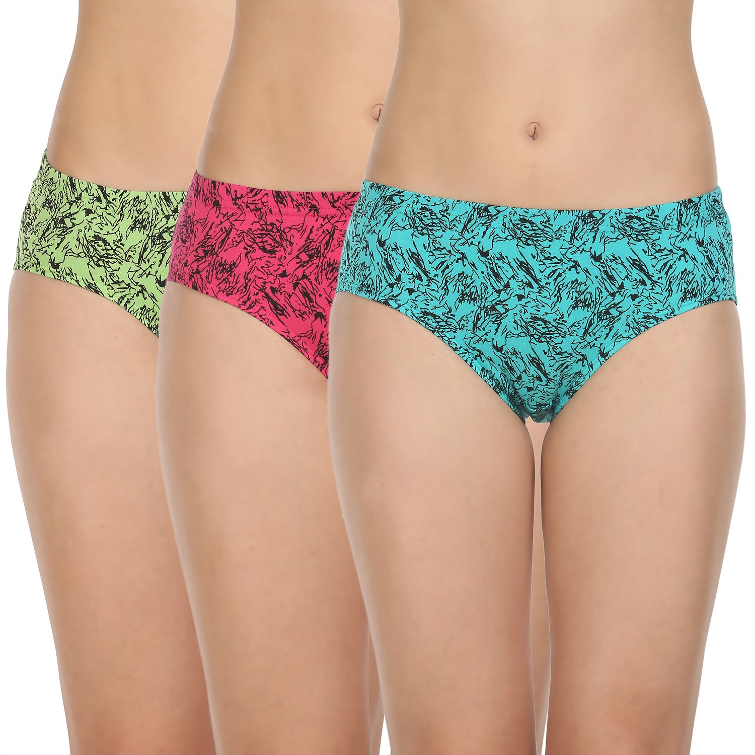 bodycare Women's Cotton Printed Brief(8400) Pack of 3-picture-10