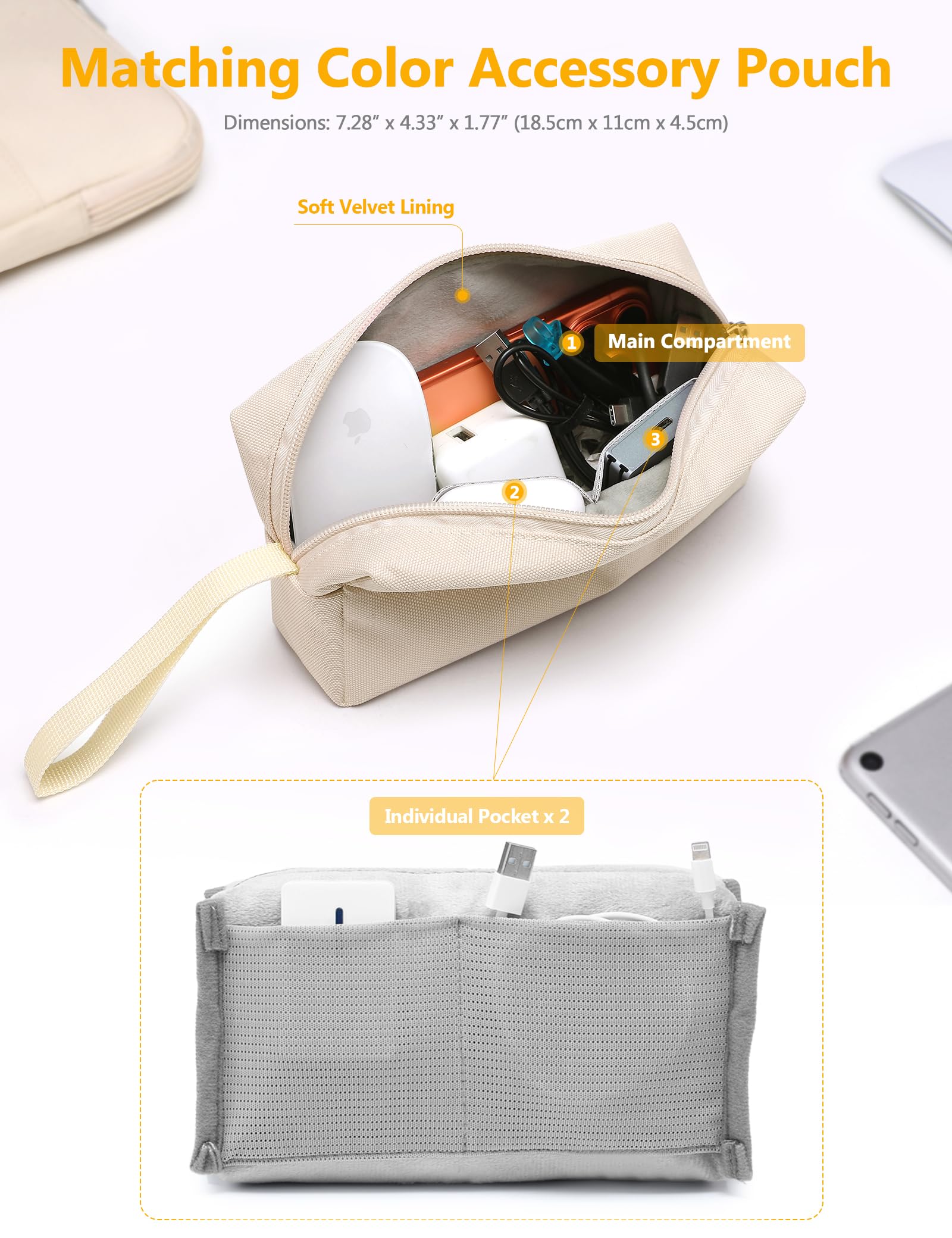 HYZUO 13,3-14 Pouces Housses Ordinateur Portable pour MacBook Pro 14 M5 M4 M3 M2 M1 2026-2021, MacBook Air/Pro 13,3, 13,8"/13,5" Surface Laptop/Book, 13" 13,3" HP Dell Lenovo ASUS Acer, Sable