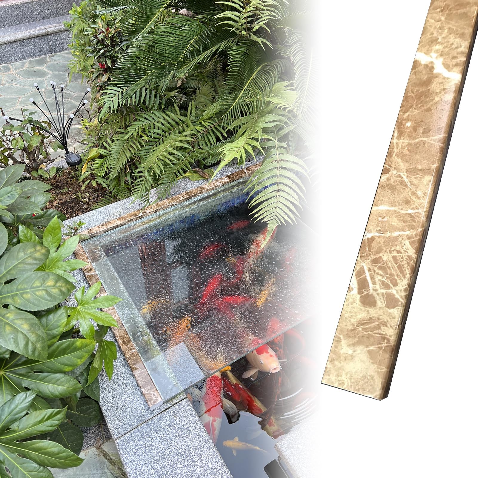 Barre de seuil pour jardin et entrée étanche avec effet marbre élégant pour la maison