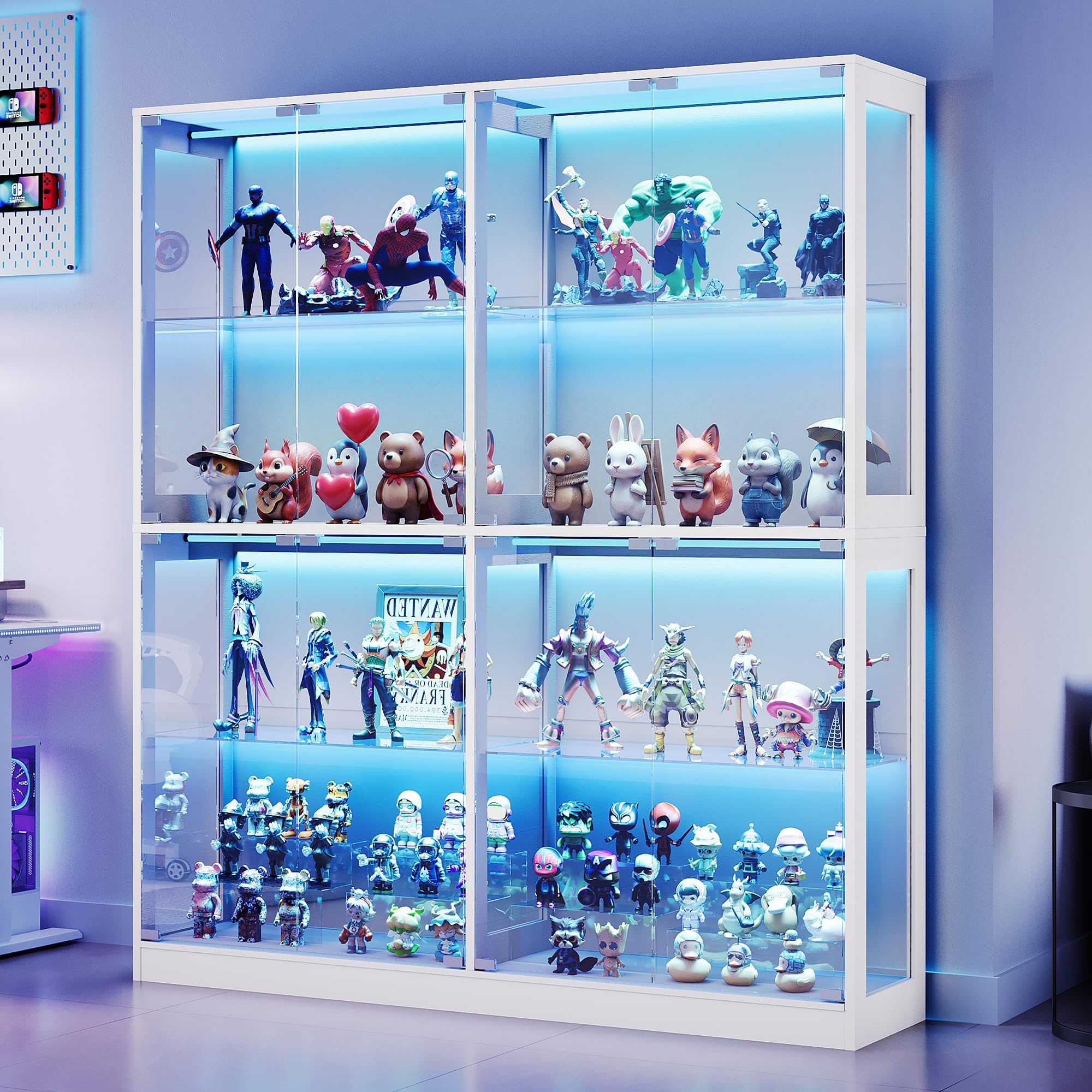 AMERLIFE 60-Inch RGB Display Cabinet with Glass Shelves