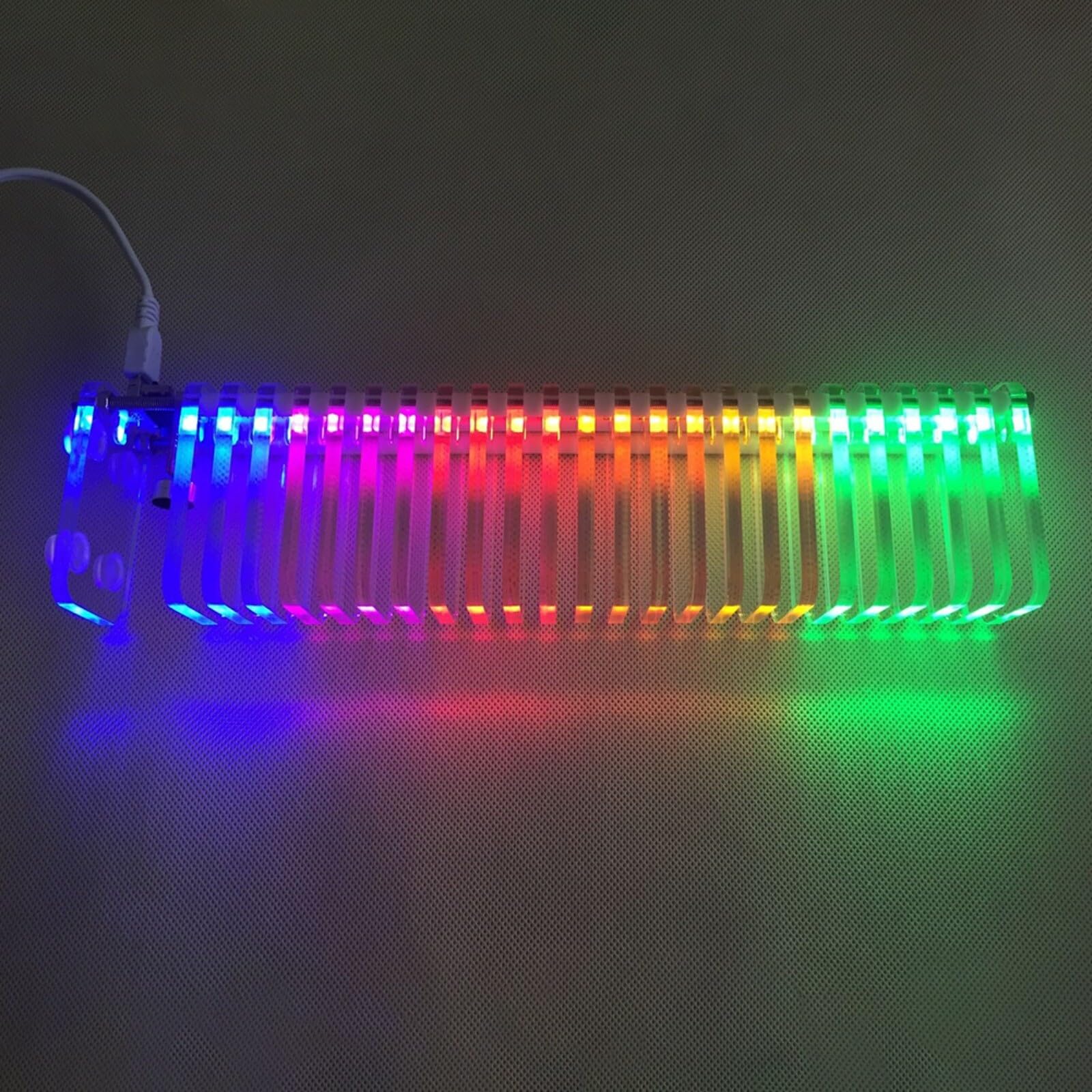 KS25 LED Music Analyzer Kit, 16-Segment VU Meter mit 8 Anzeigemodi, Audio Visualizer für Elektronik Hobbyisten