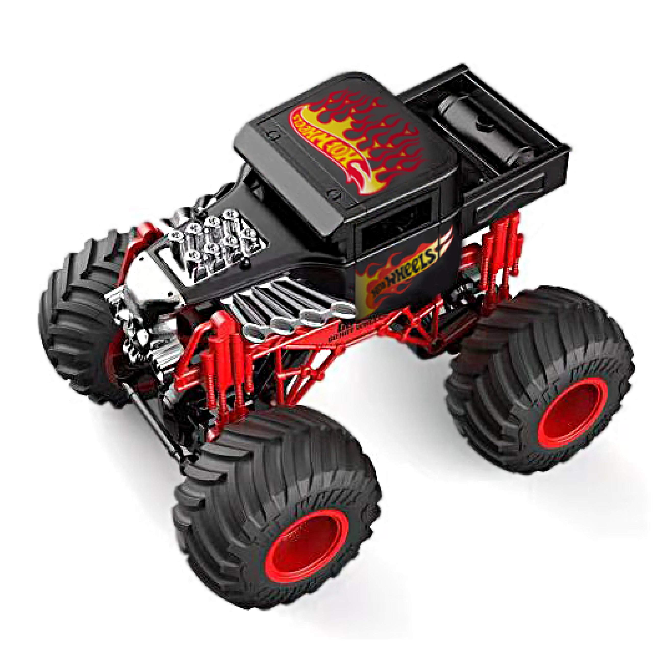 Hot Wheels - Mondo Motors - samochód zdalnie sterowany - Monster Truck - Bone Shaker - 28cm - off-road - światła - zabawka dla dzieci - powyżej 3 lat - 63648