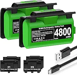 HEYLICOOL Baterias Recarregáveis De Alta Capacidade 3600Mwh Para Xbox One/Xbox Series X|S, Kit Carregamento E Controle, Base Substituição X S/Xbox One